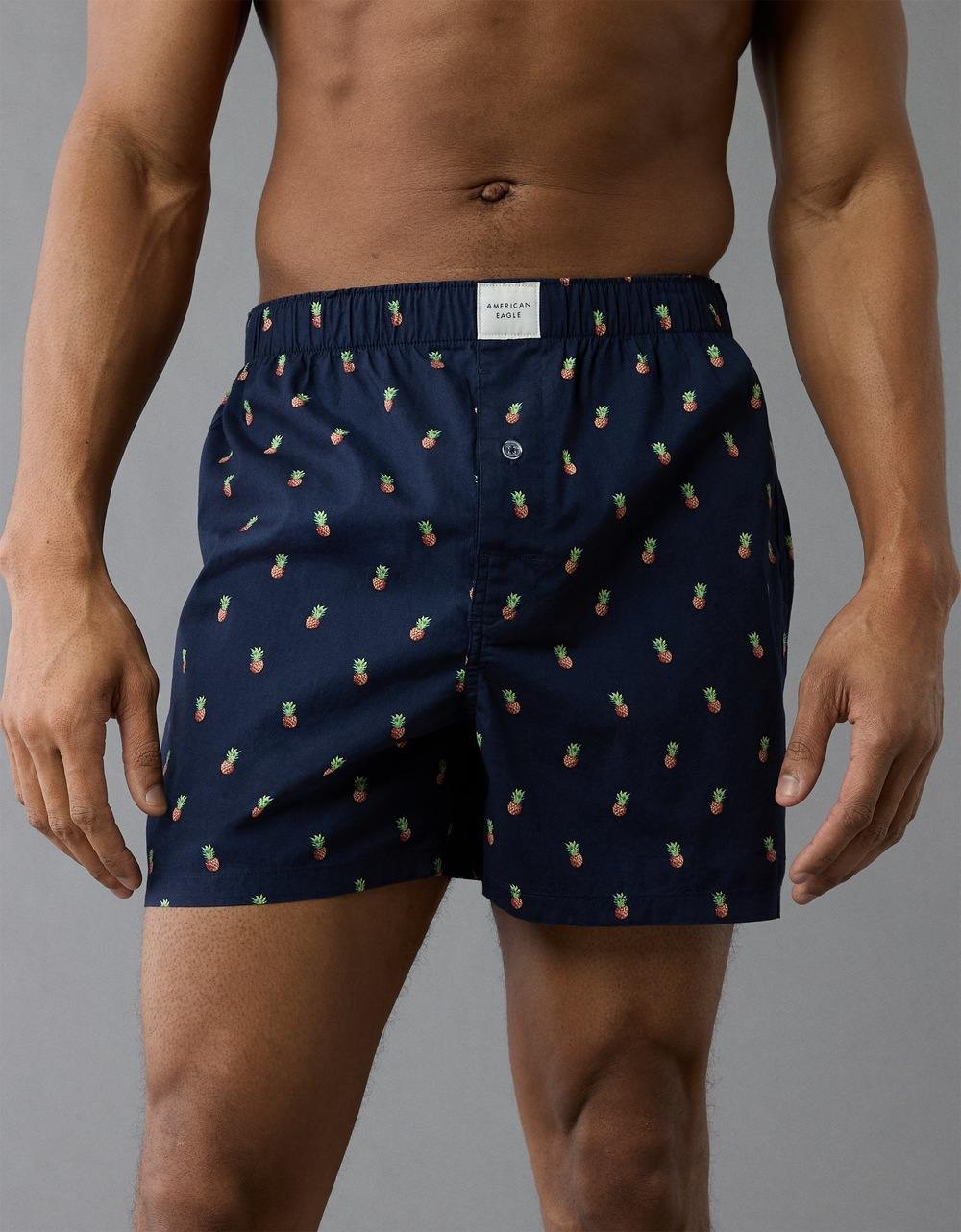 American Eagle Men Blue Mens Pineapple Stretch Boxer Short