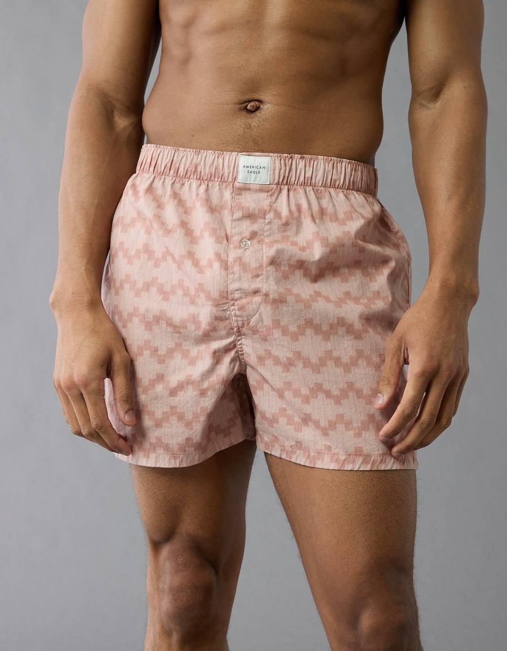 American Eagle Men Pink Mens Printed Stretch Boxer Short