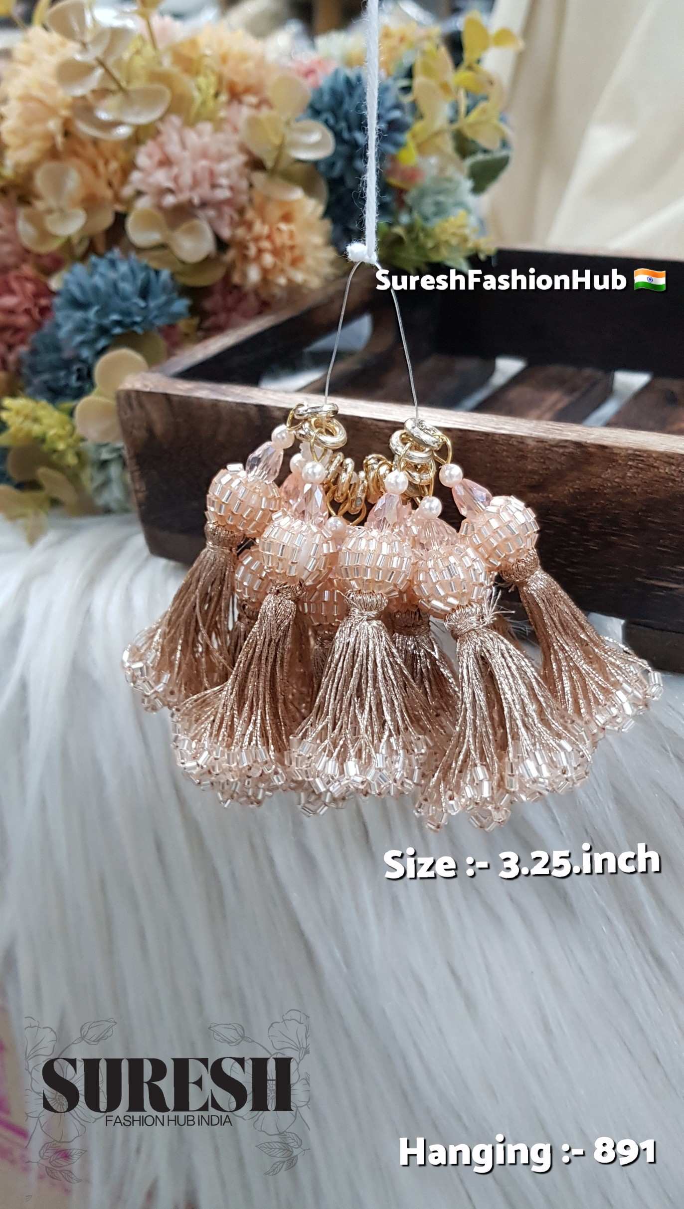 H-891 Regal Handcrafted Cutdhana Tassel – Rose