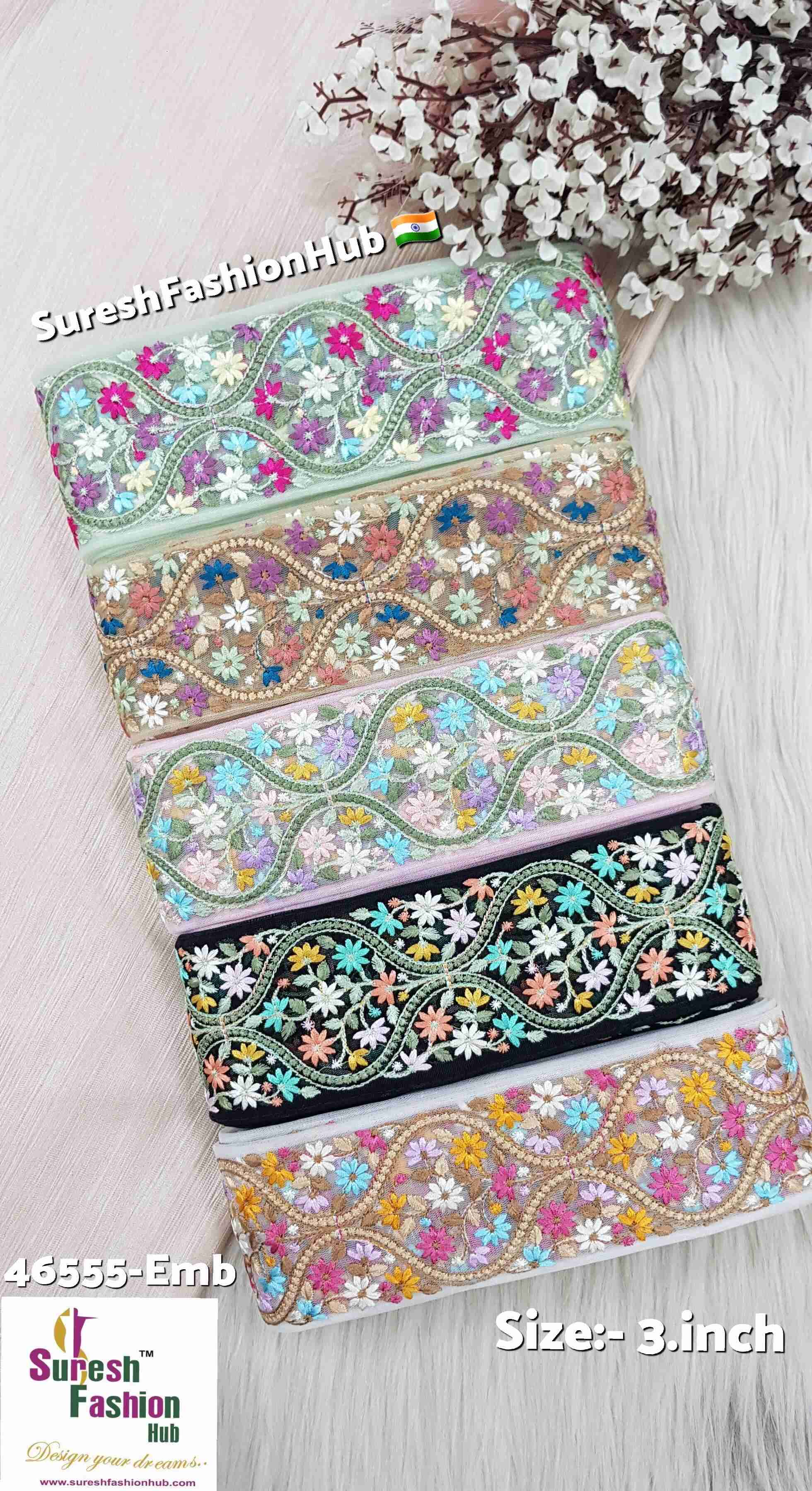 Charming Floral White Embroidery Lace