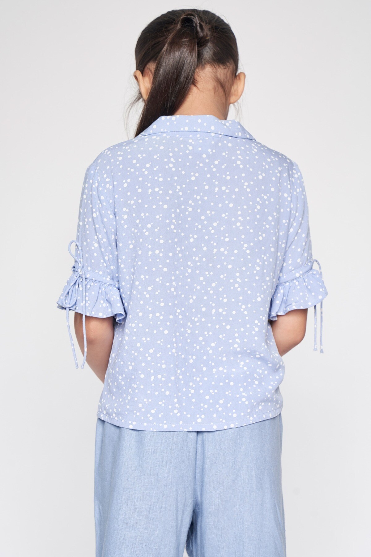 AND | Powder Blue Polka Dots Shirt Style Top 3