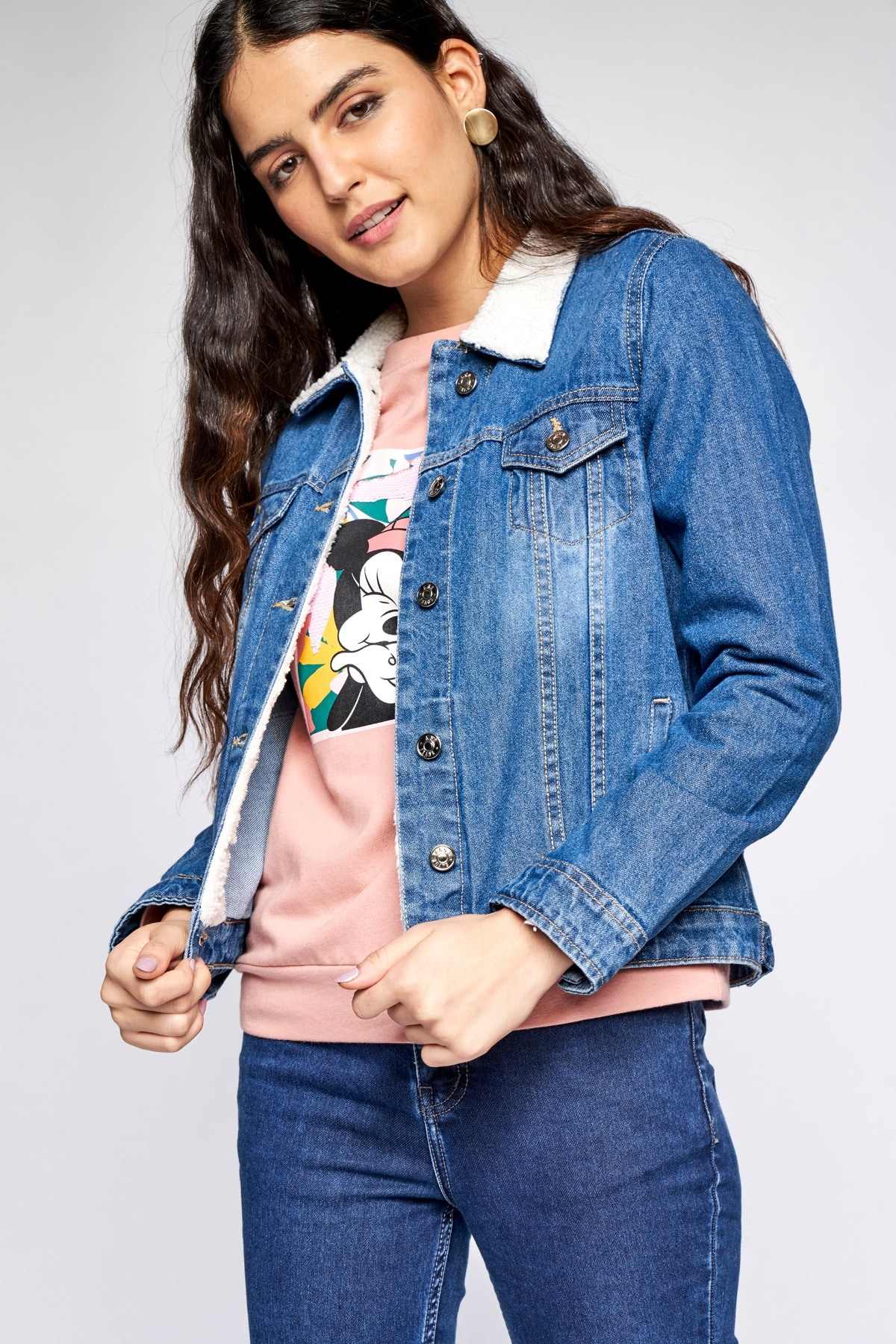 Medium Blue Self Design Straight Jacket