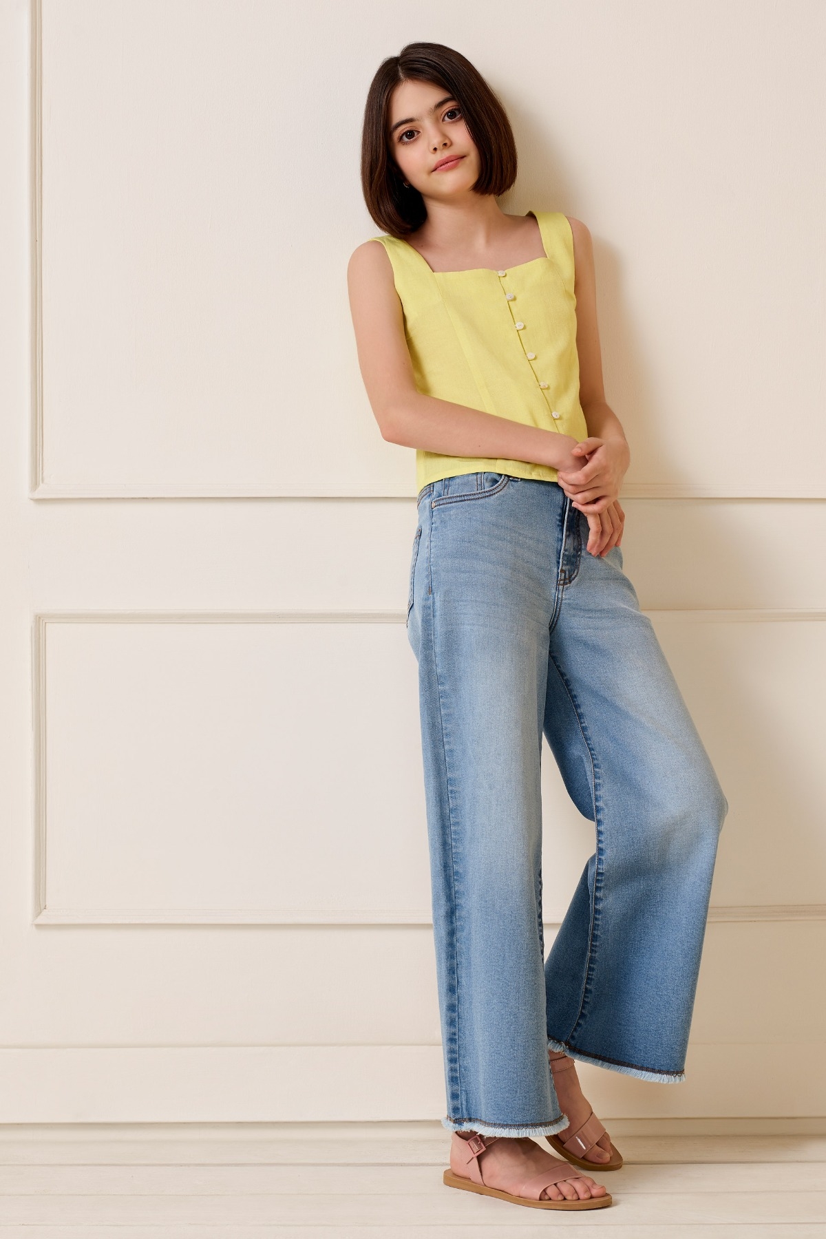 AND | Yellow Solid A-Line Top 0