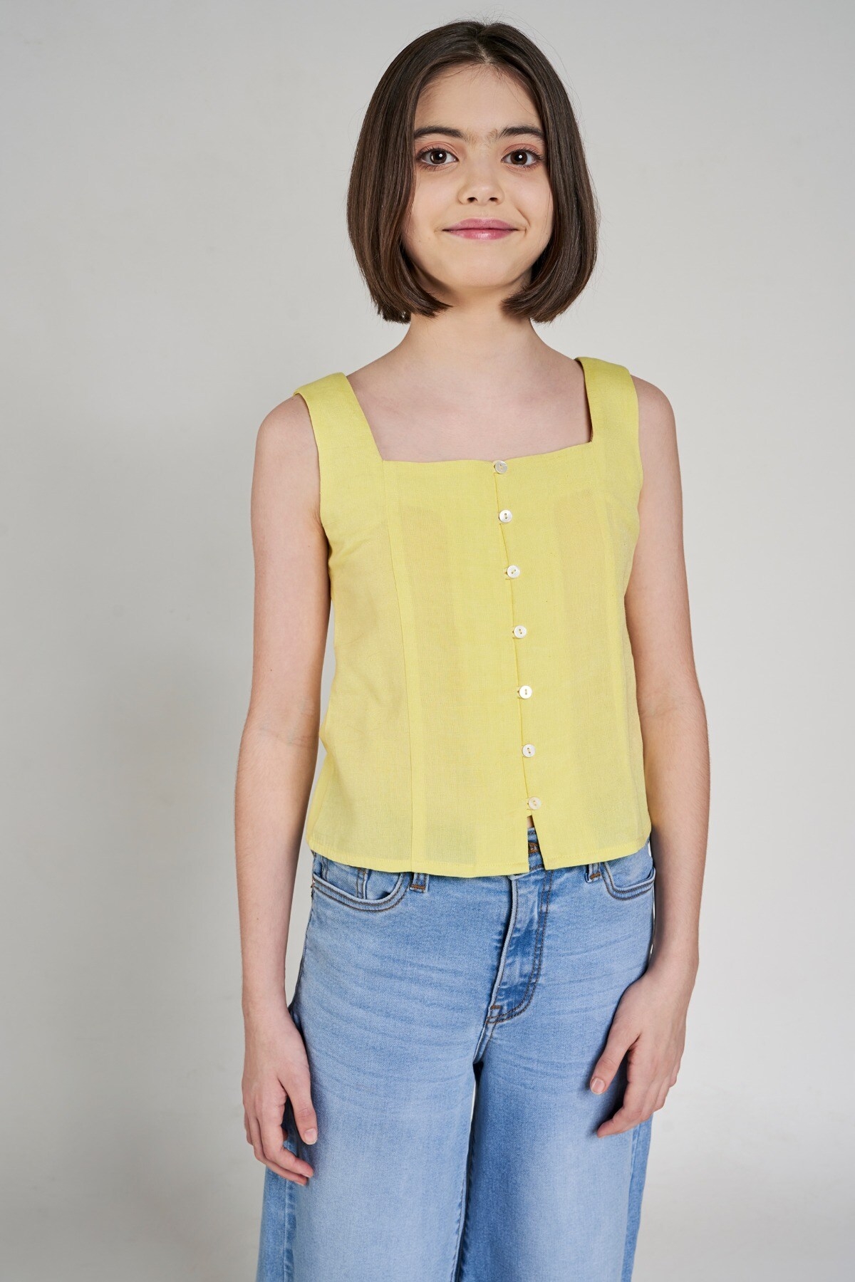 AND | Yellow Solid A-Line Top 2