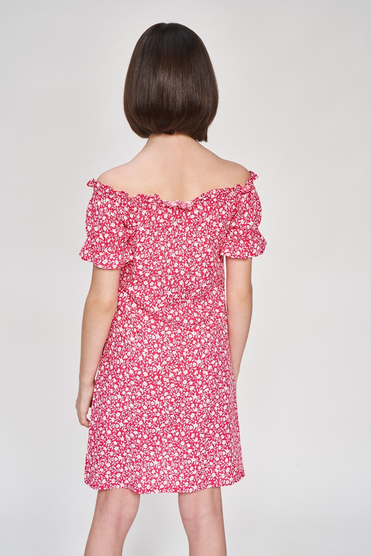 AND | Pink Floral Printed Fit And Flare Dress 3