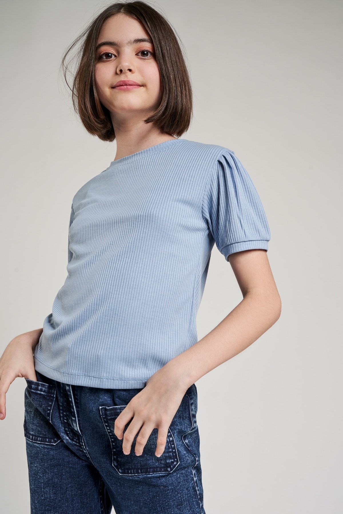 AND | Powder Blue Solid A-Line Top 0
