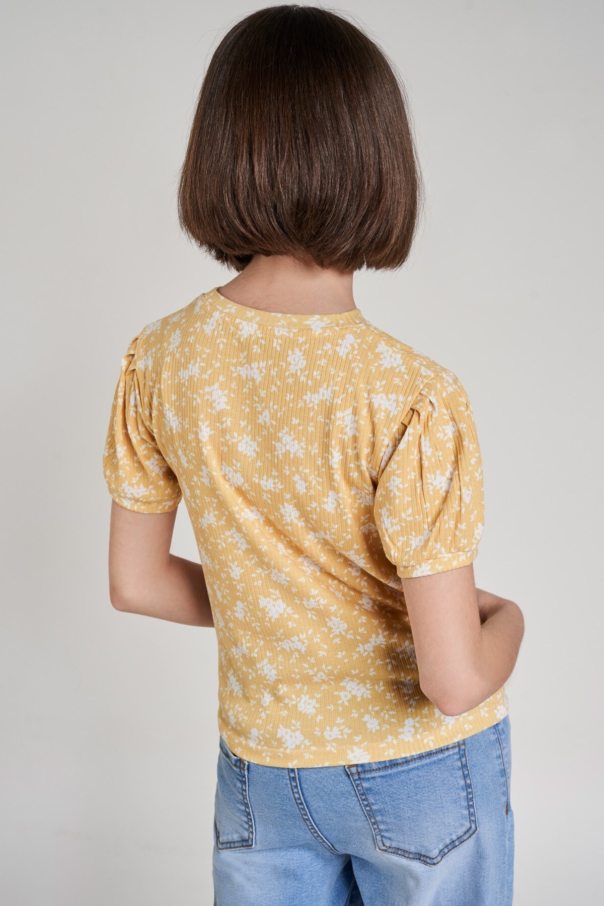 AND | Yellow Floral Printed A-Line Top 3
