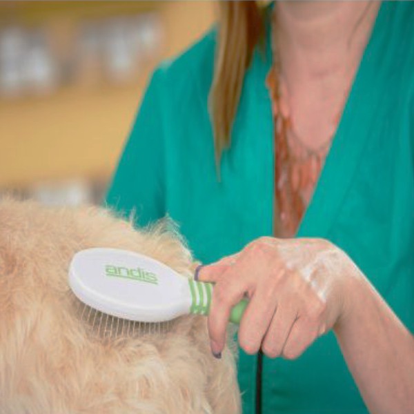 Andis Large Pin Brush White and Lime Green - Large