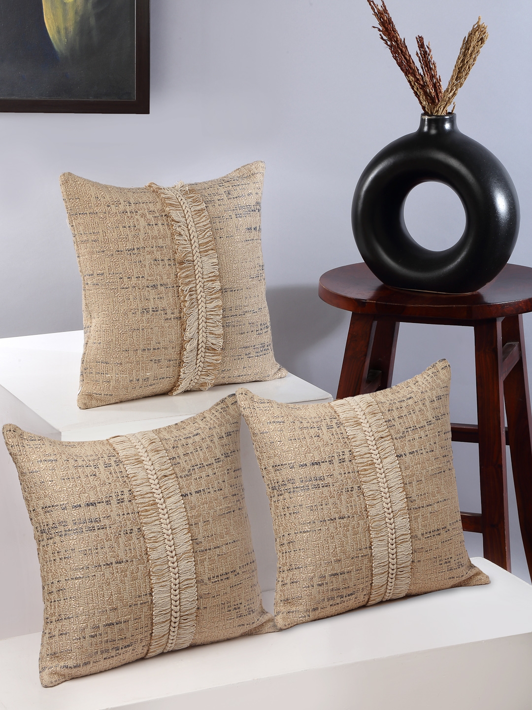 Pack of 3 Handloom Cotton cushion cover