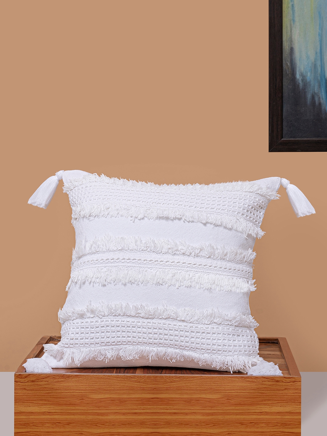 White Lace detailed cushion Cover