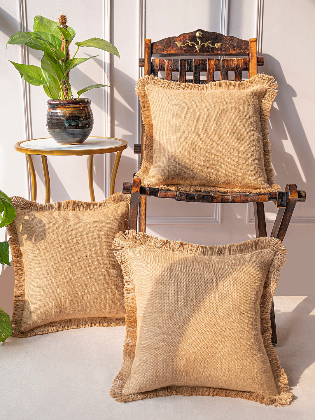 Pack of 3 Jute Cushion Cover