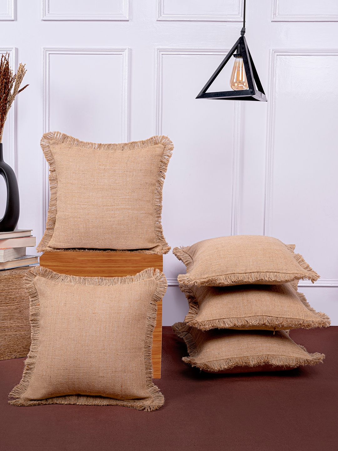 Pack of 5 Jute Cushion Cover
