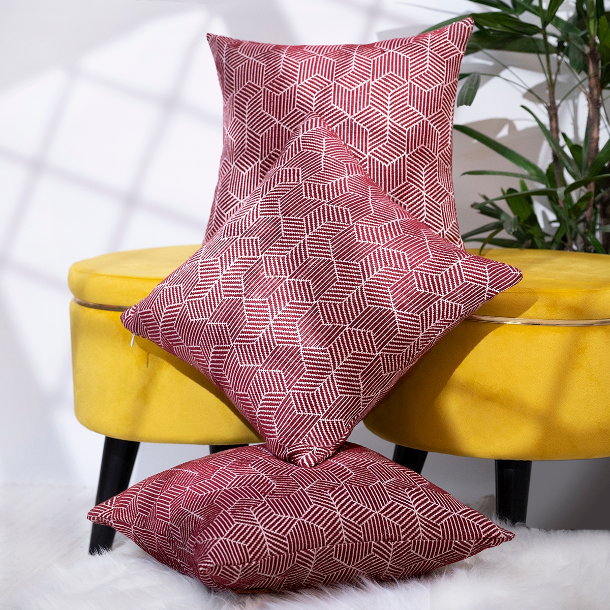 ANWYN | Anwyn Pack of 3 square handloom cushion covers undefined