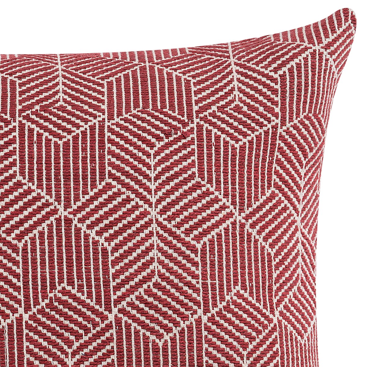 Red geometric cheap cushions