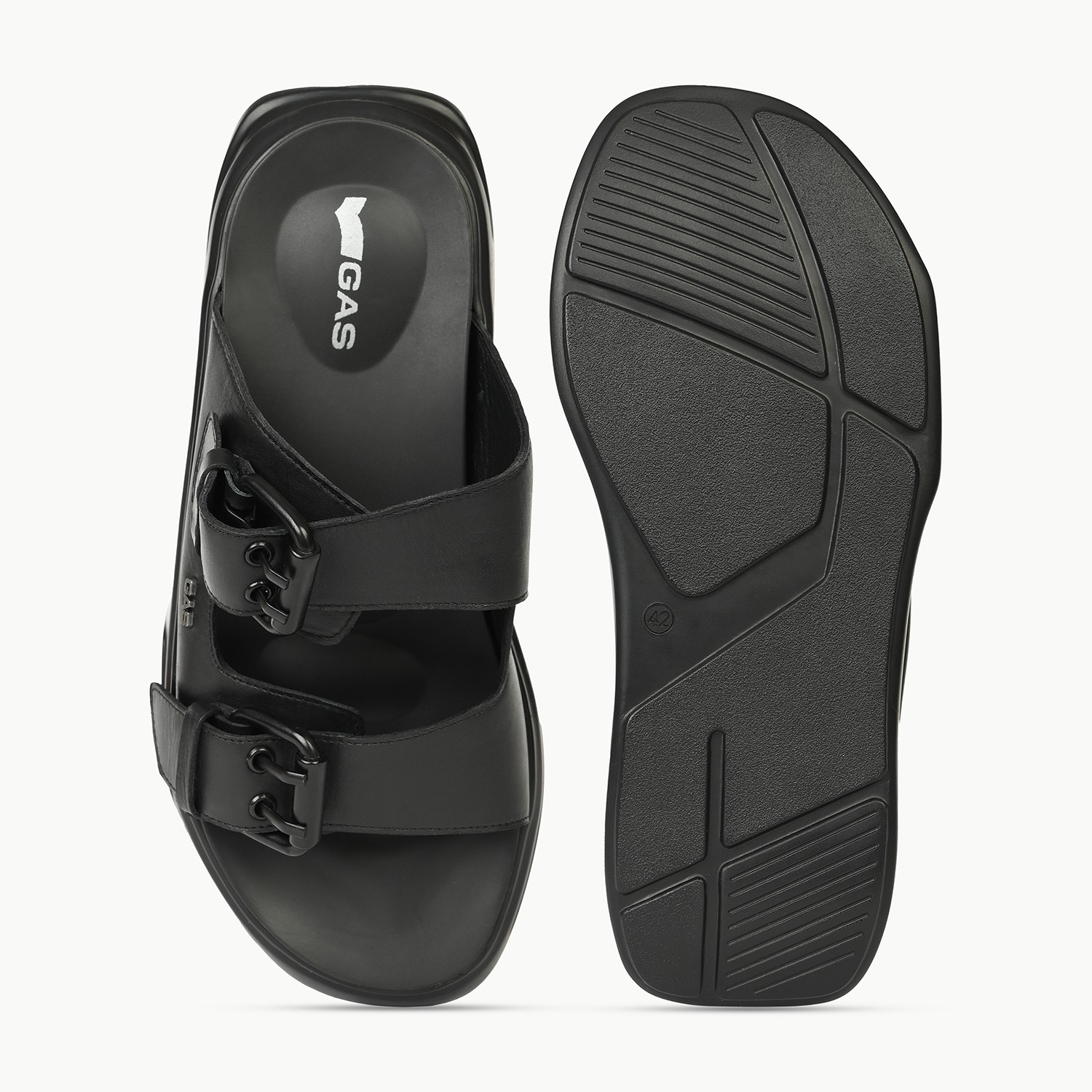Men’s Black Tier Buckle Sandals