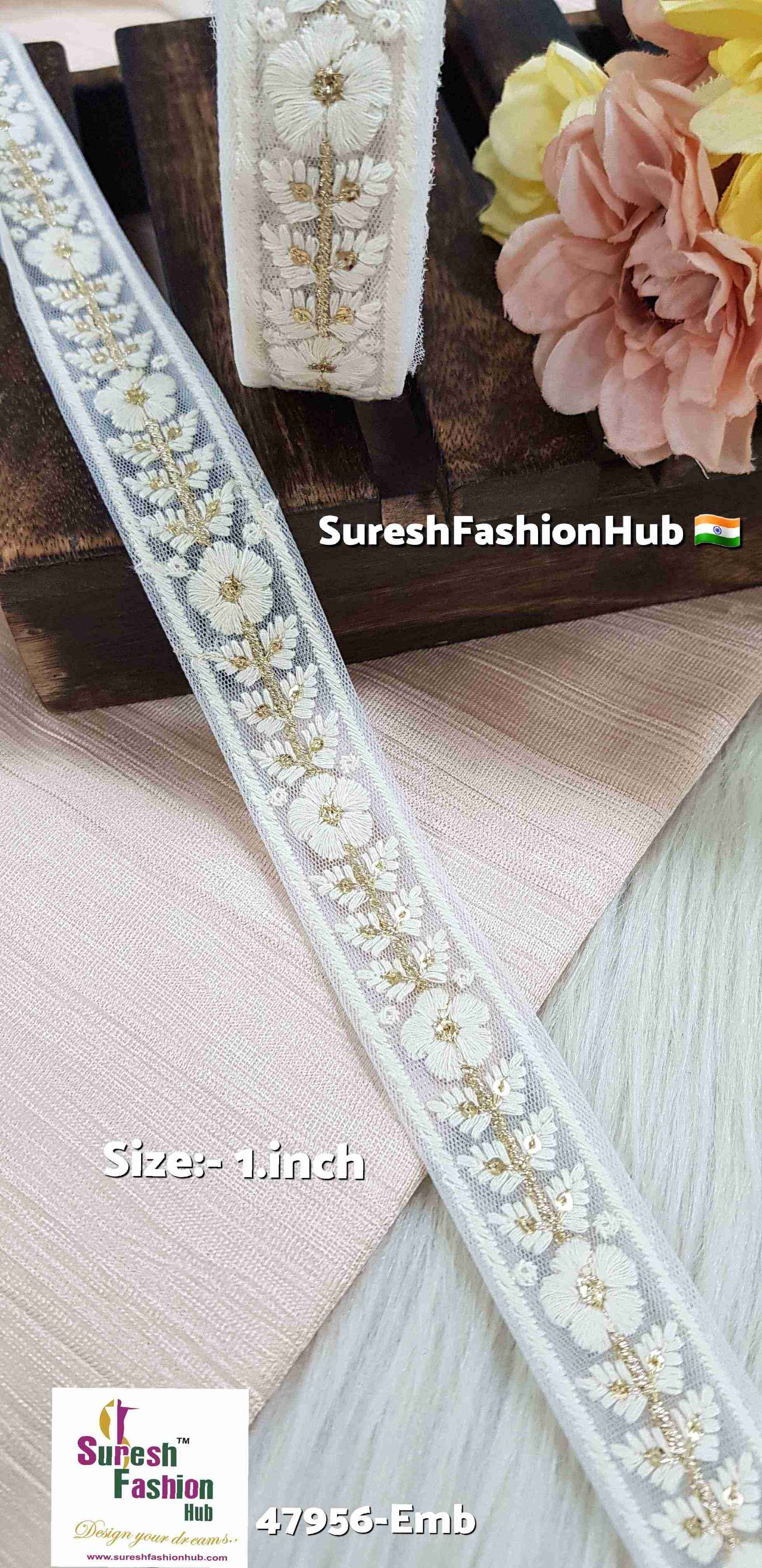 Gold Lakhnavi Floral Lace