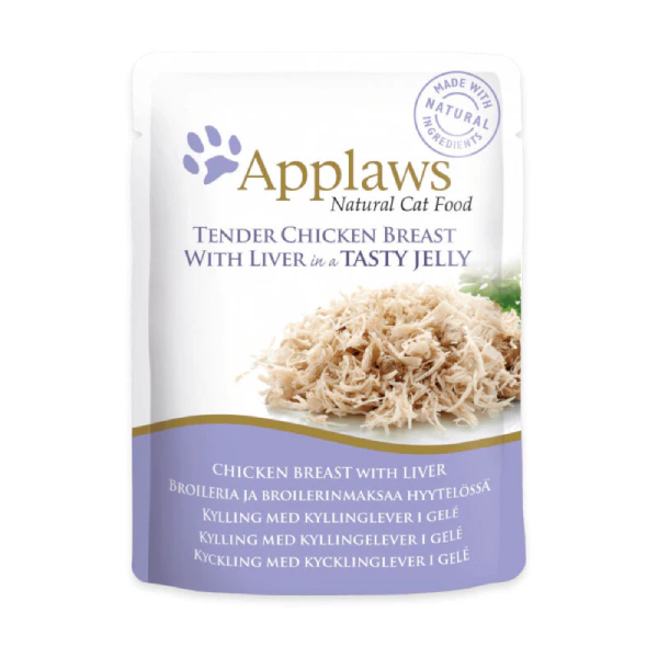 Applaws Tender Chicken Breast with Liver in Jelly Wet Cat Food, 70g