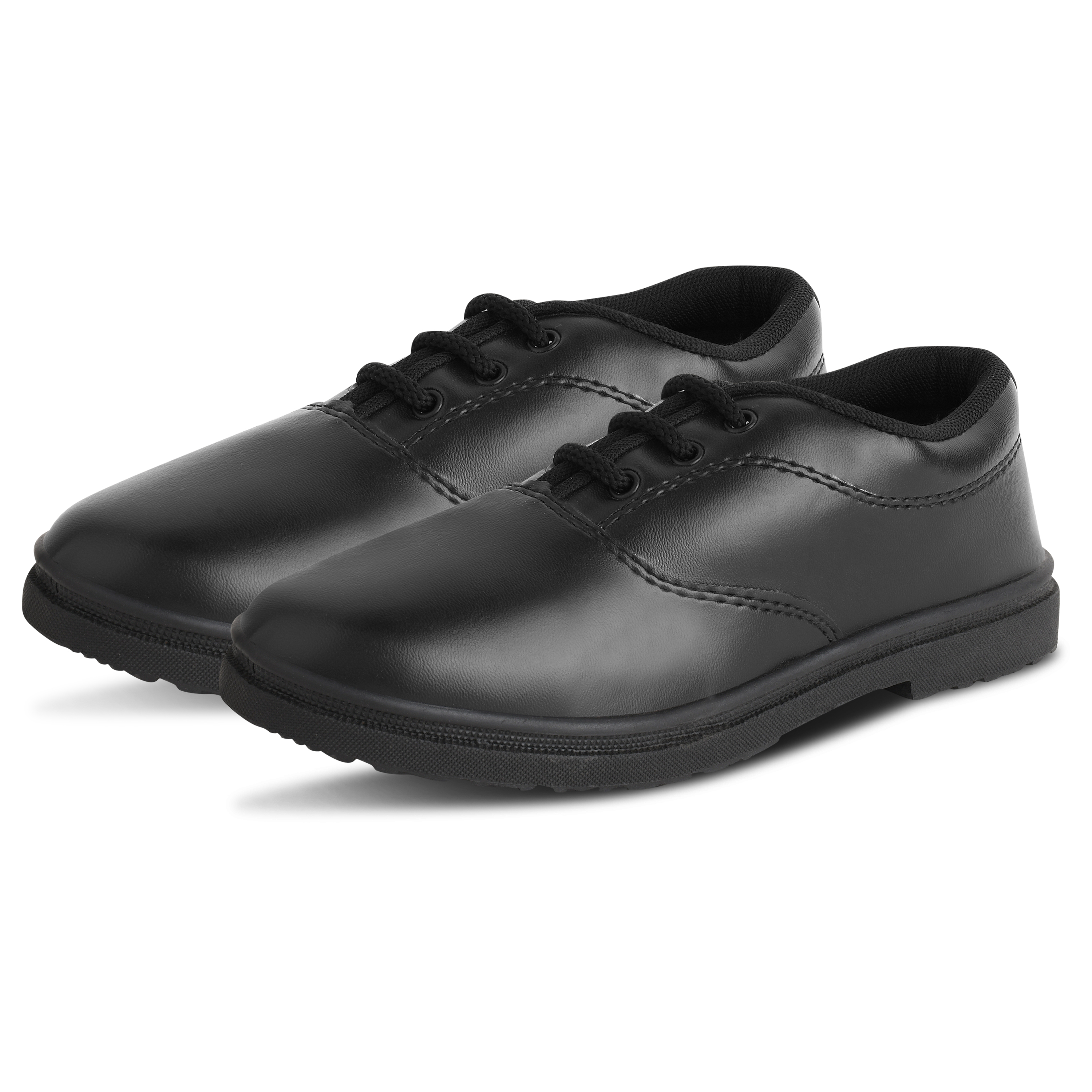 Unisex Black Round Toe Synthetic School Shoes