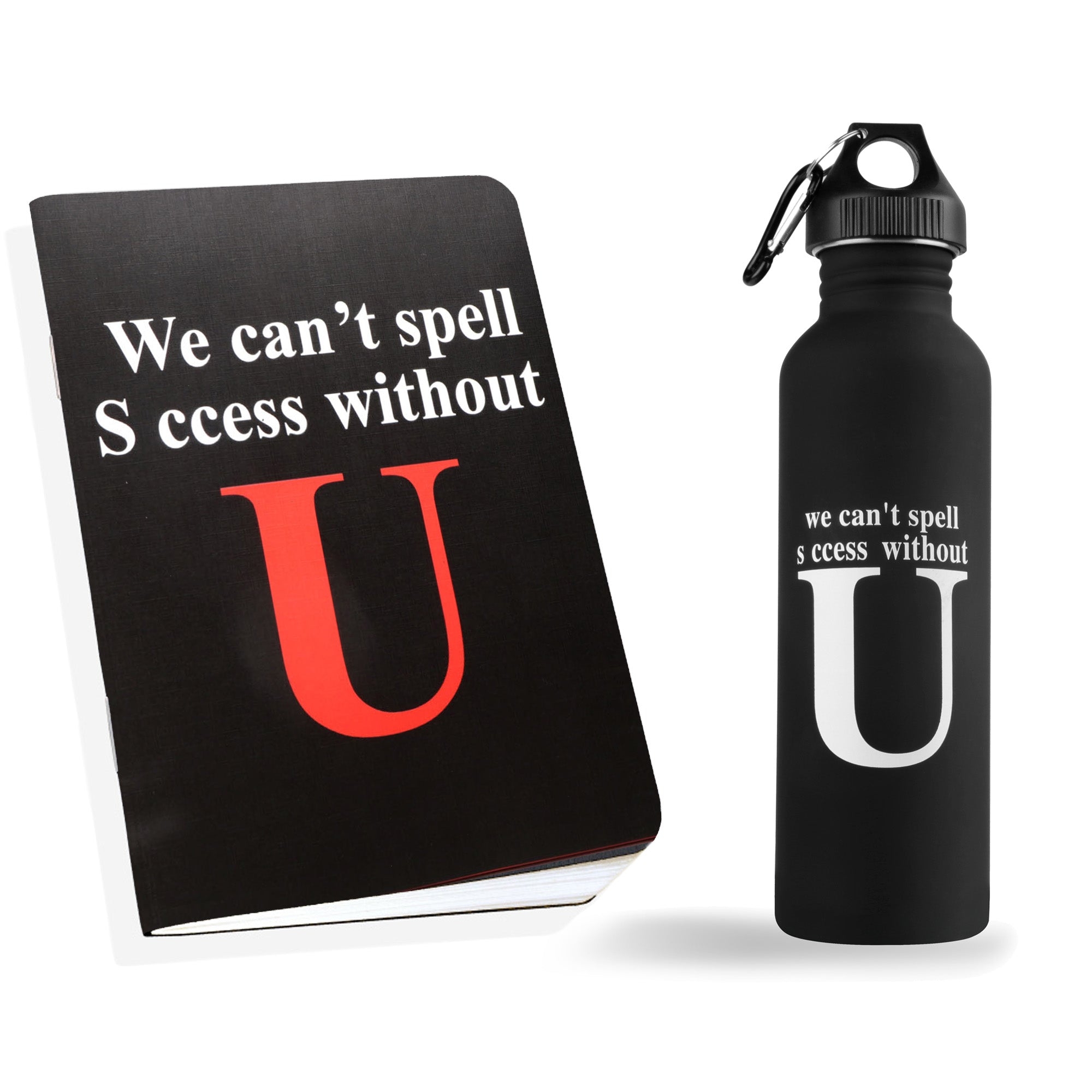 Archies | Archies Printed Stainless Steel Sipper Water Bottle & Notebook Combo With Corporate Quote Theme 0