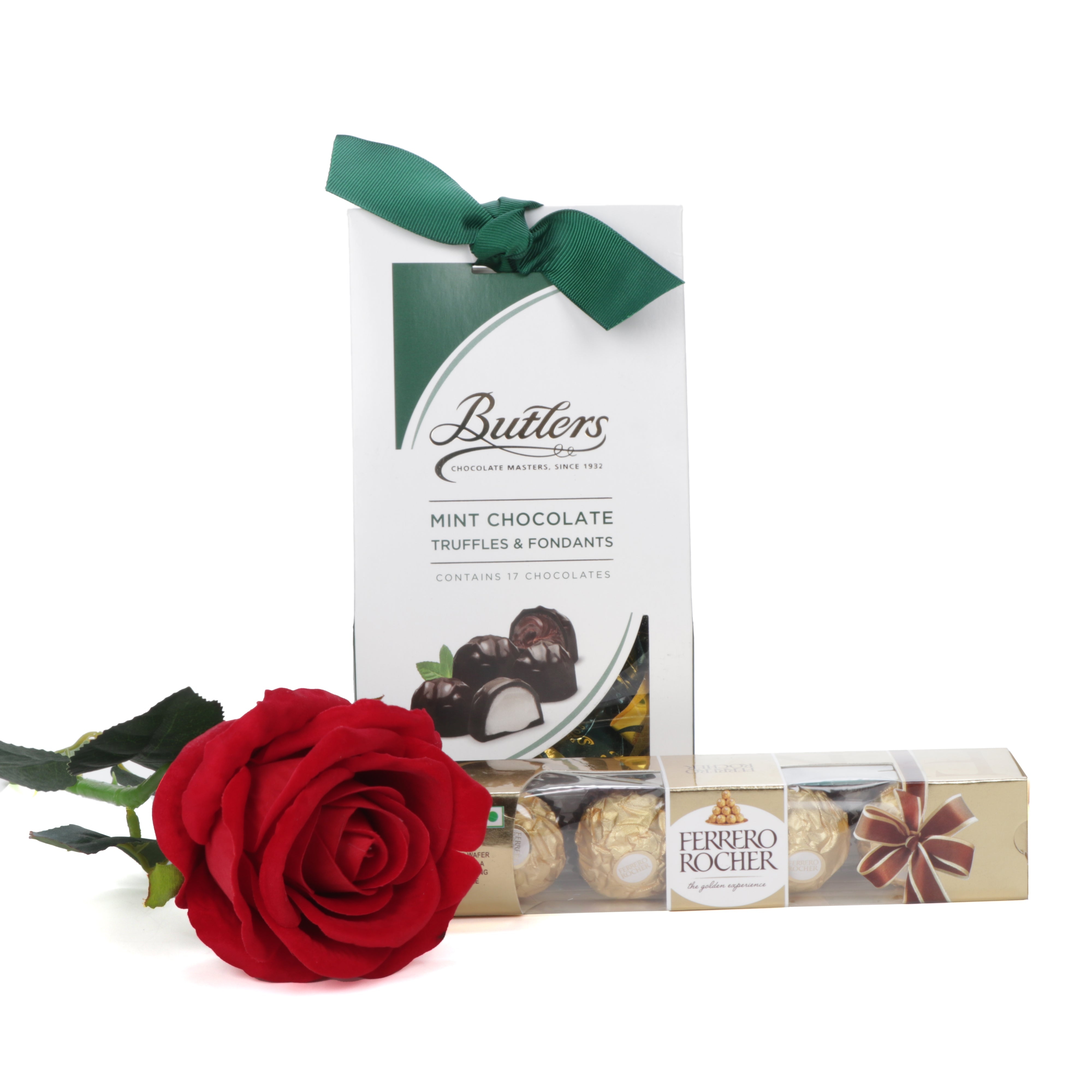 Archies | Archies valentine Gift pack Mint Butler with Ferrero Chocolate and Rose 0