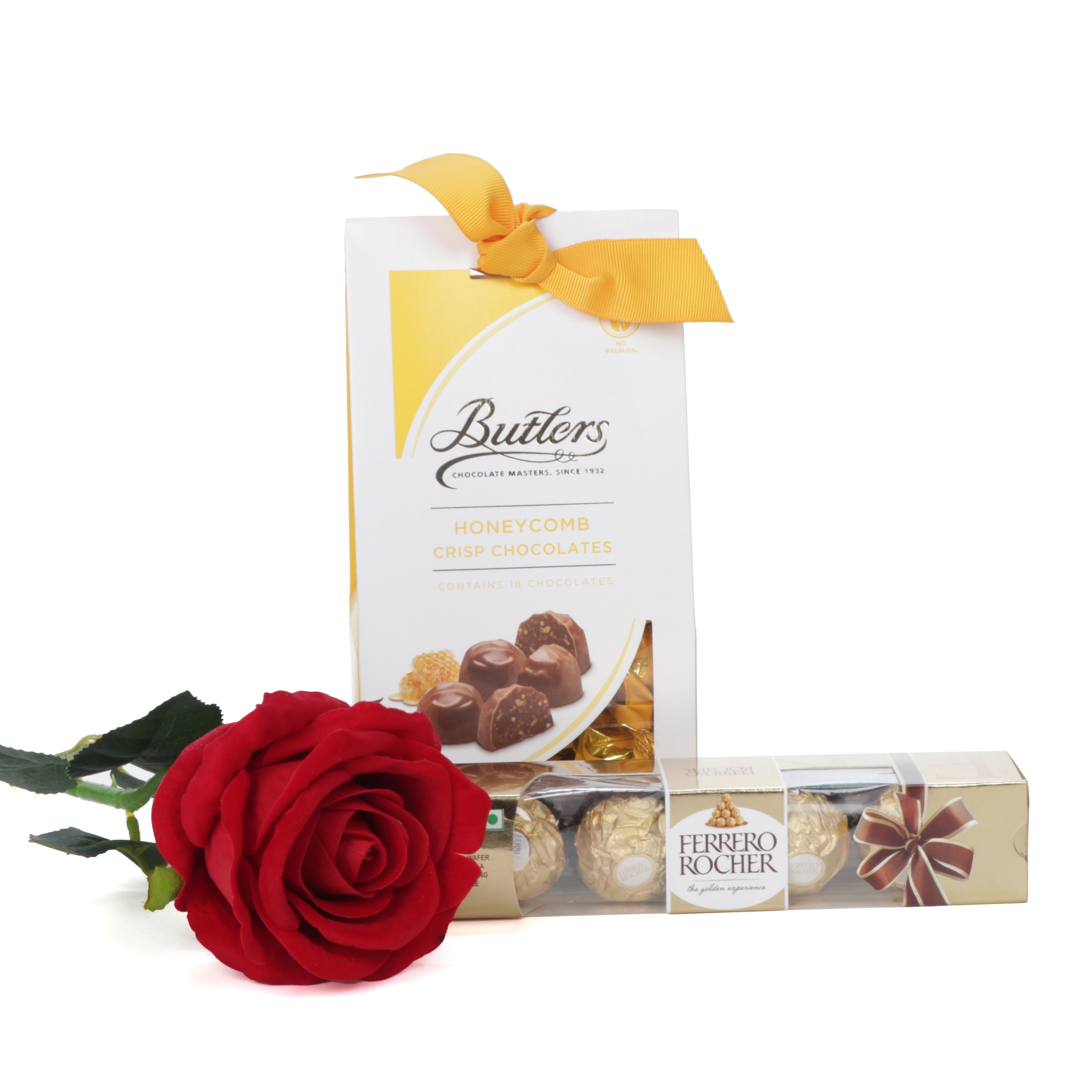 Archies | Archies valentine Gift pack Honey Comb with Ferrero Chocolate and Rose 0