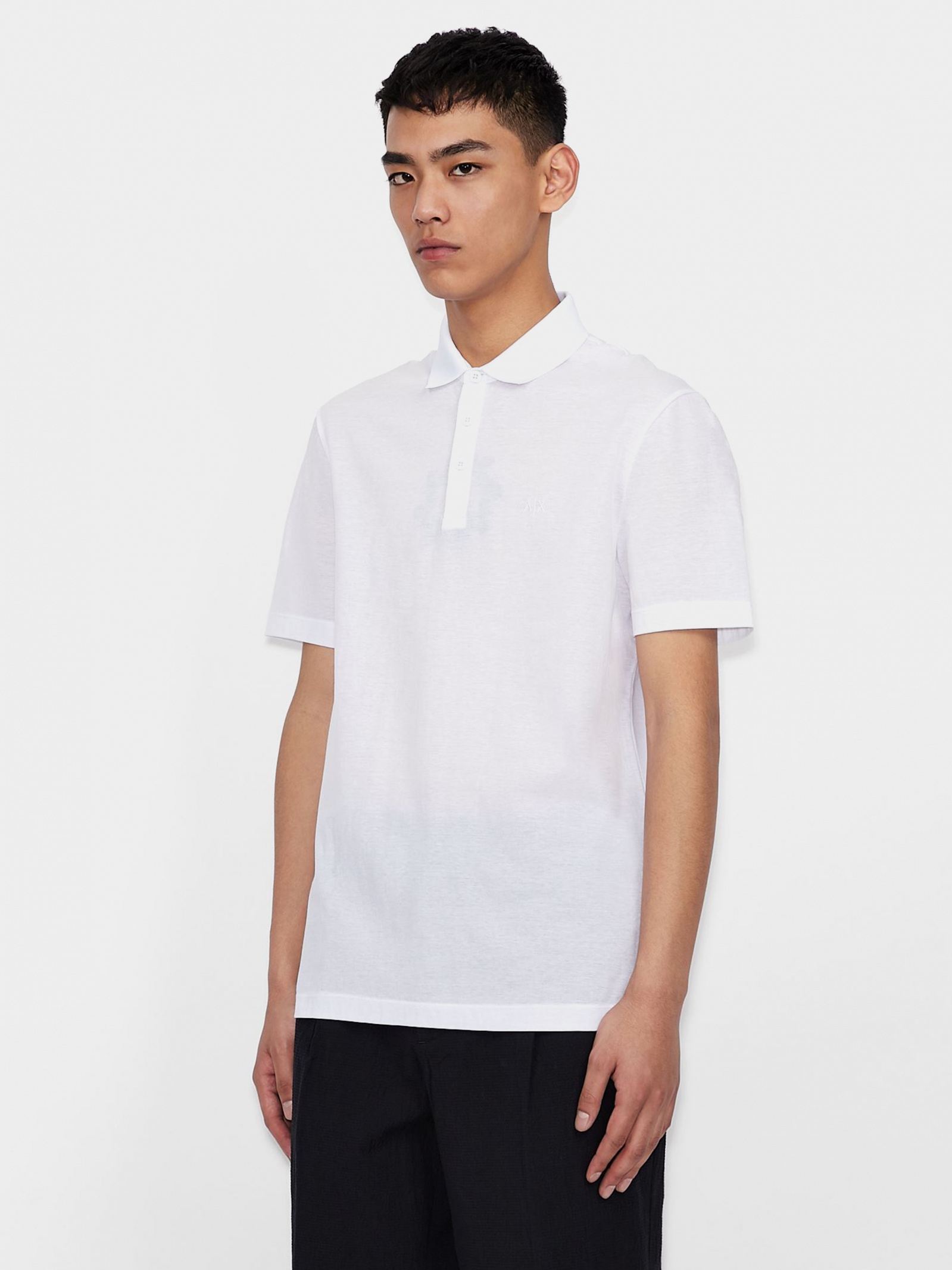 Solid White Slim Fit Polo T-Shirt