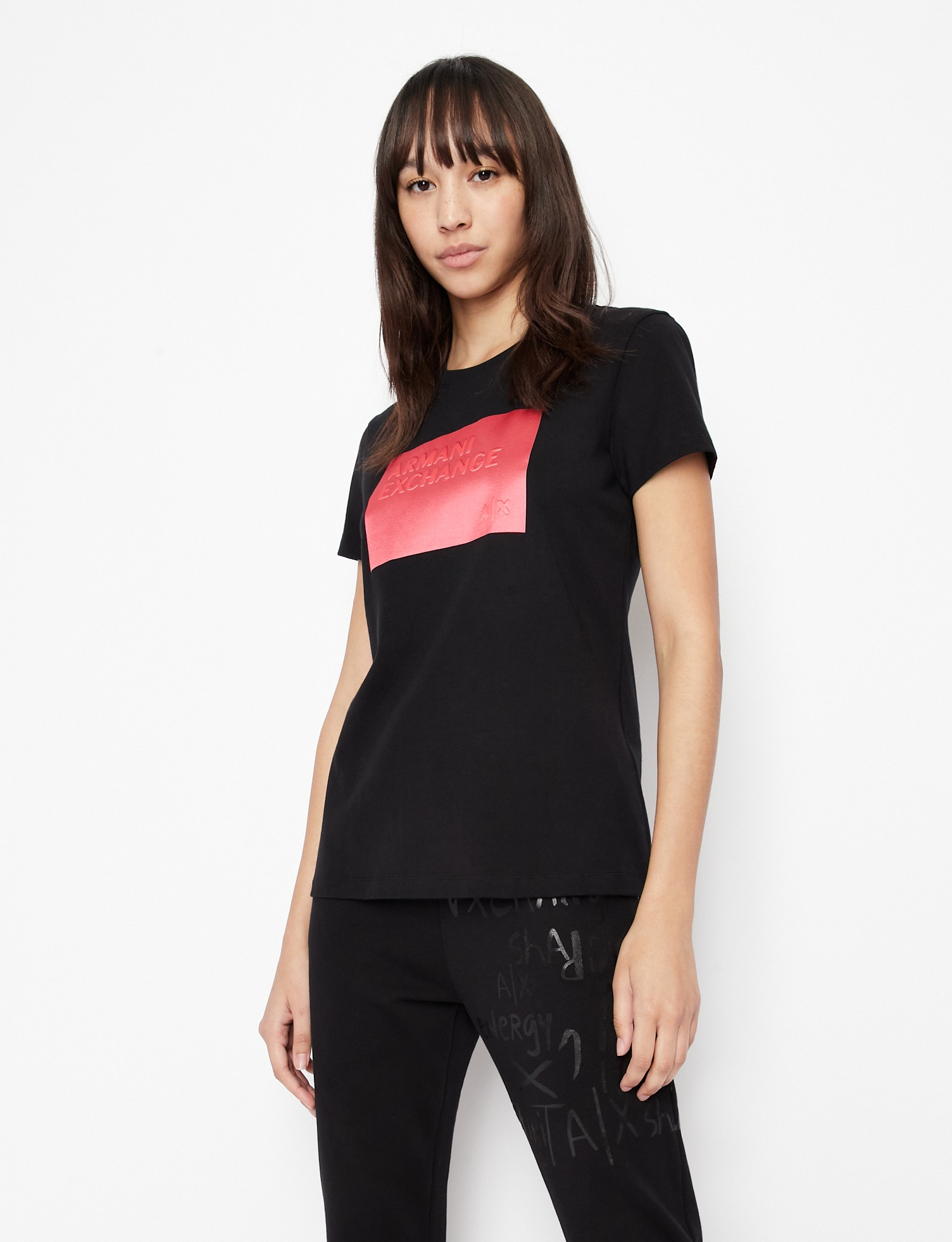 Women Black Cotton  T-Shirt