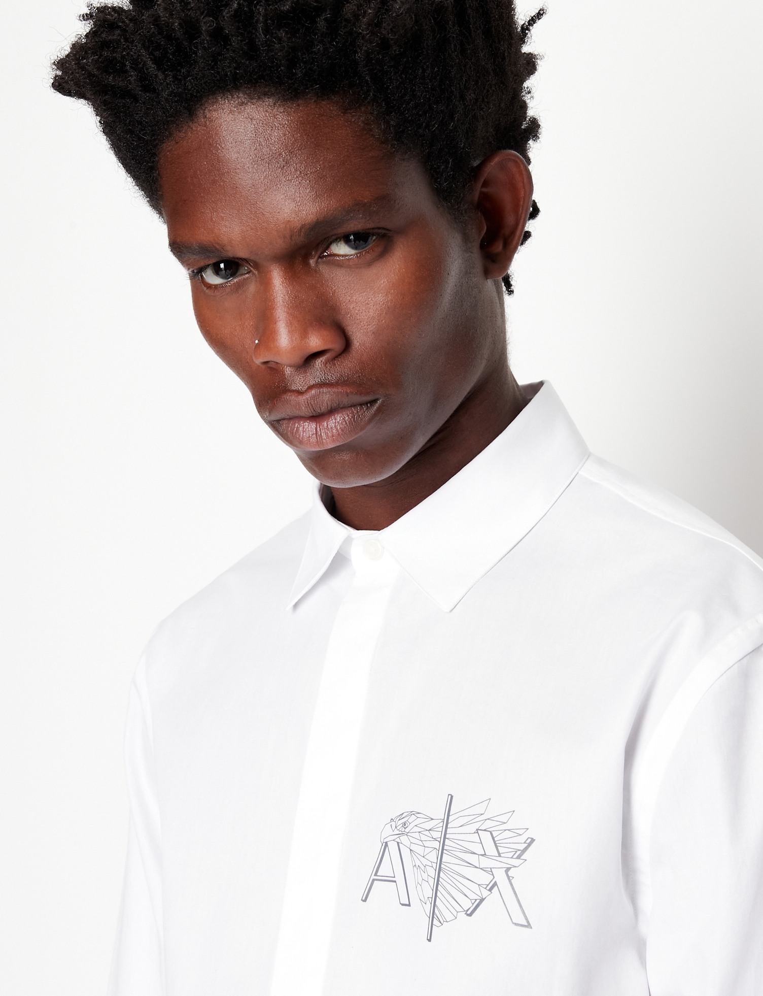 Men White Cotton  Shirt