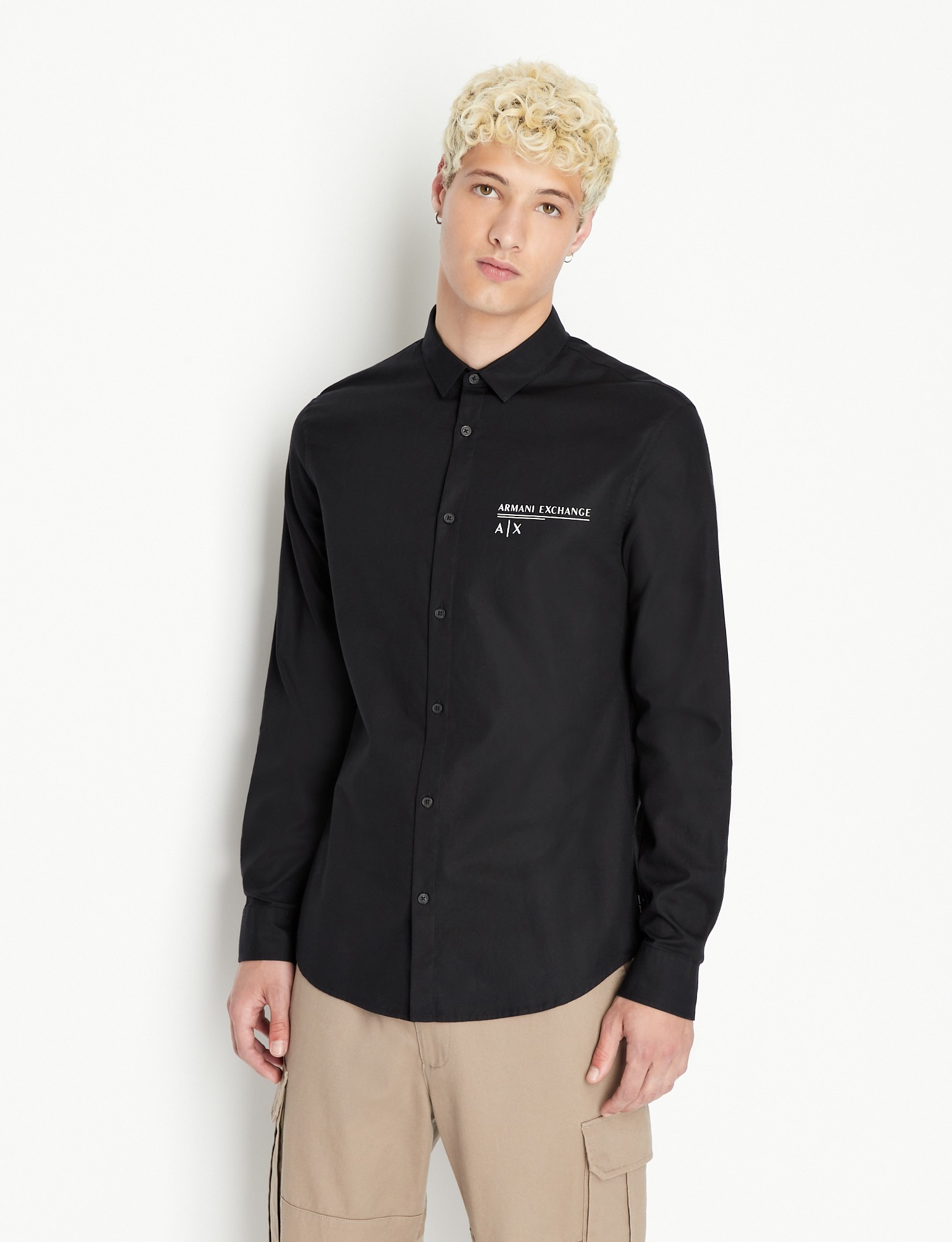 Men Black Cotton  Shirt