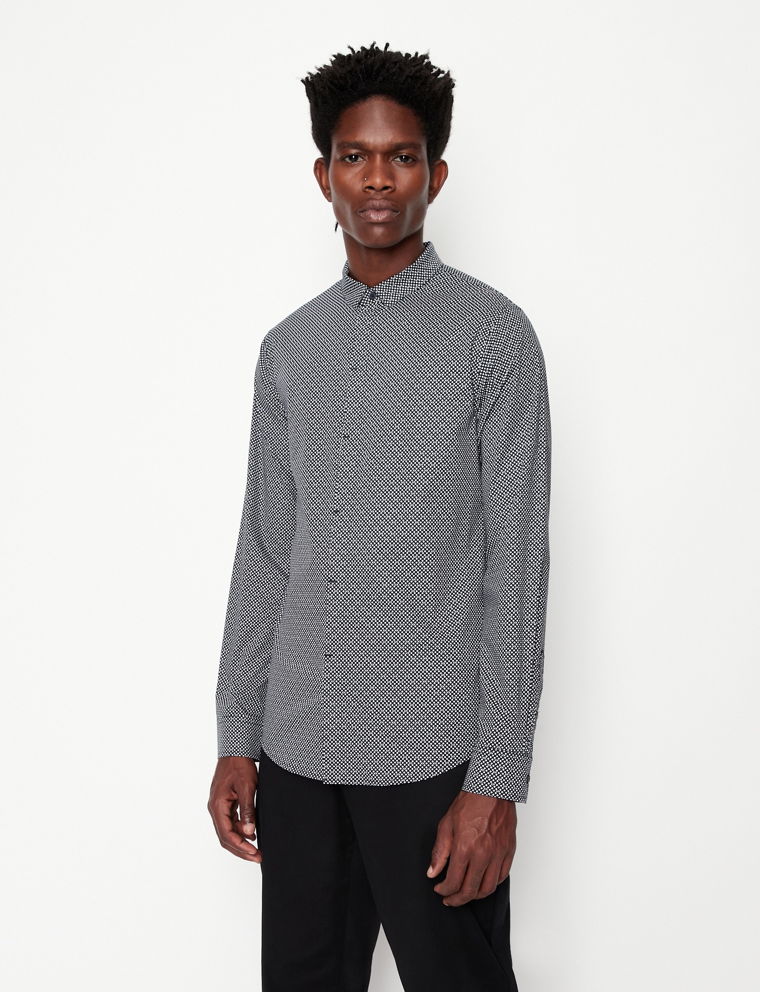 Men Blue Cotton  Shirt