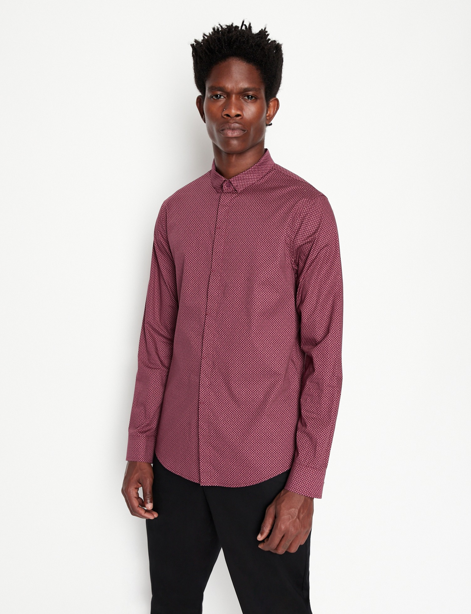Men Purple Cotton  Shirt