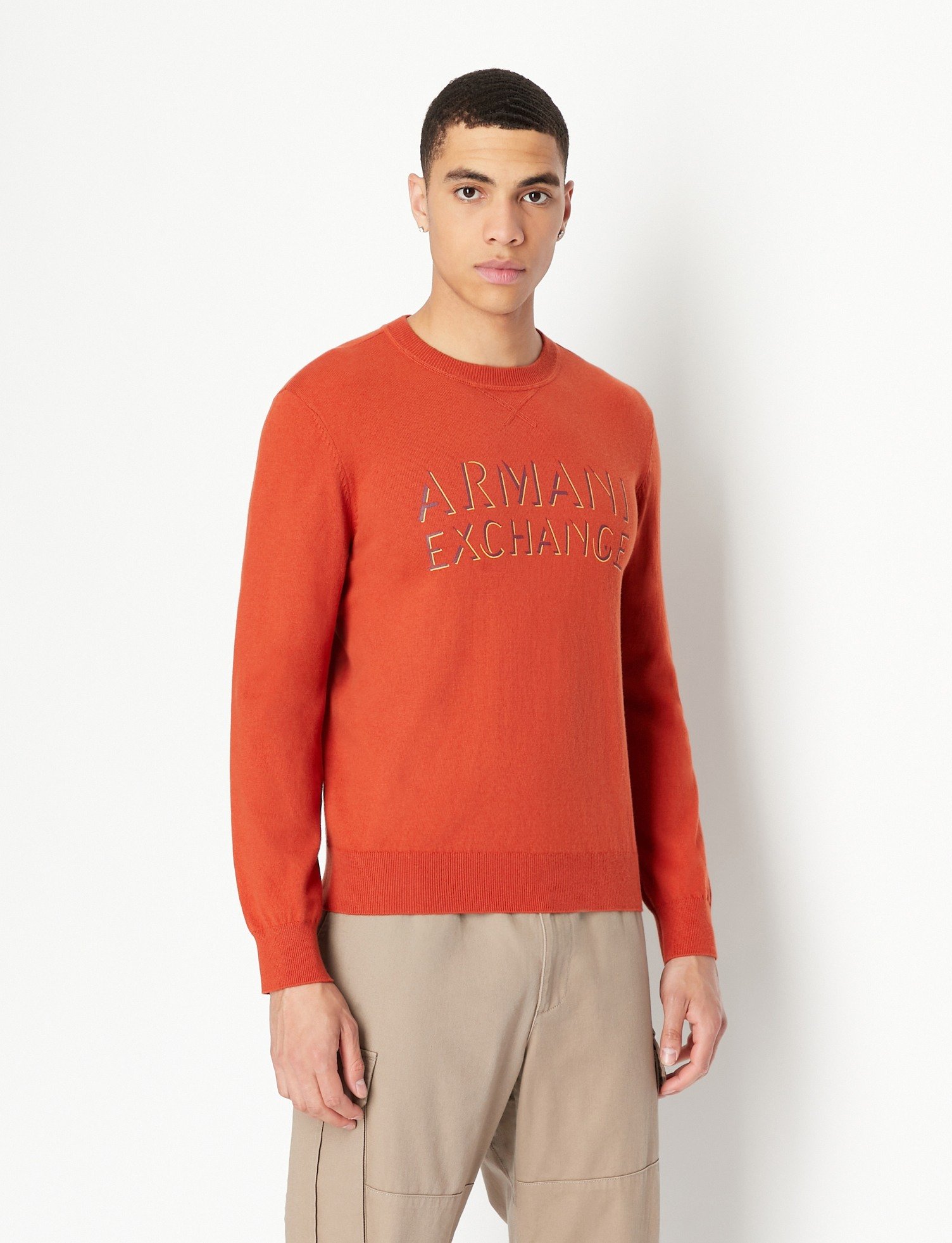 Orange armani exchange hoodie discount