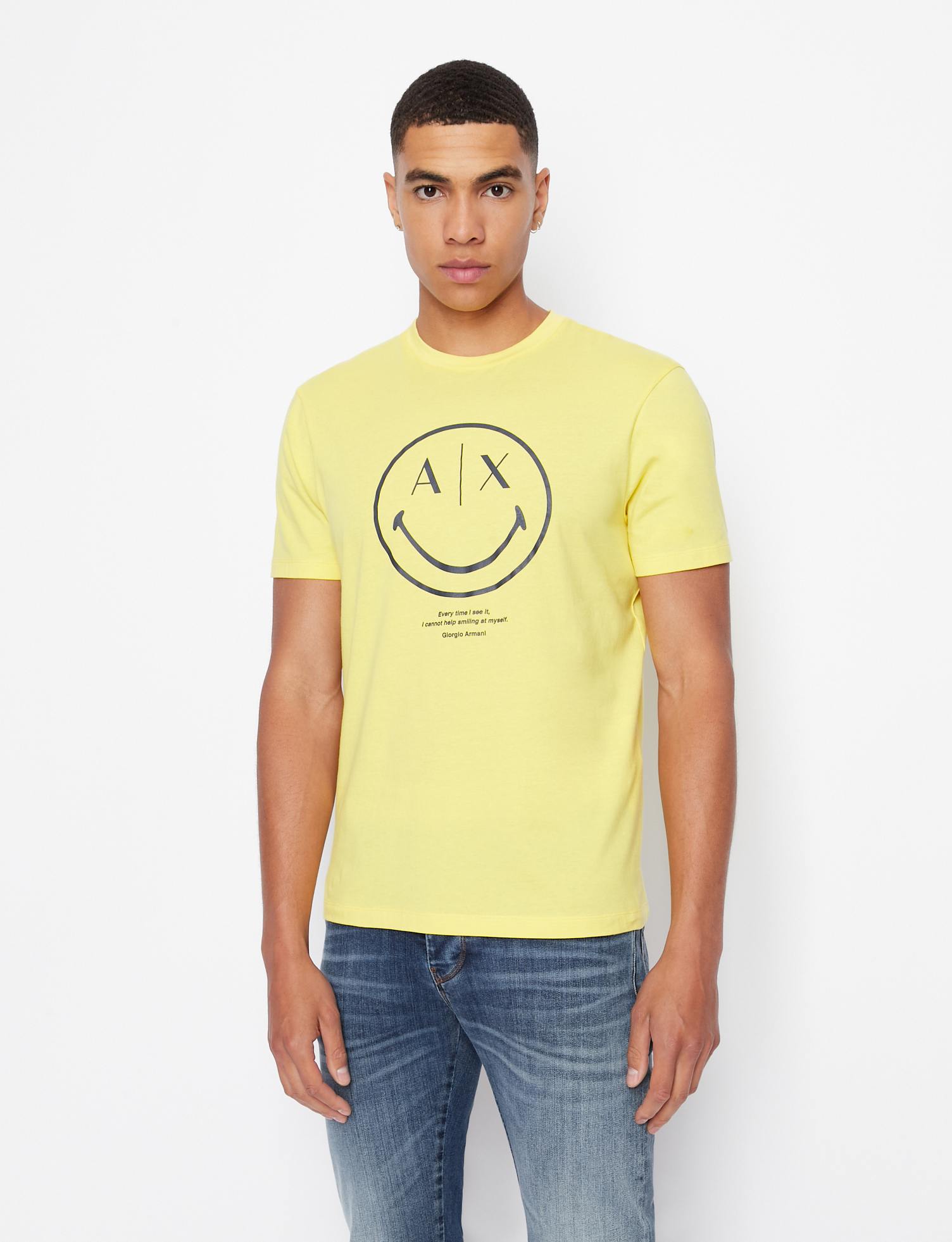 Yellow armani 2025 t shirt