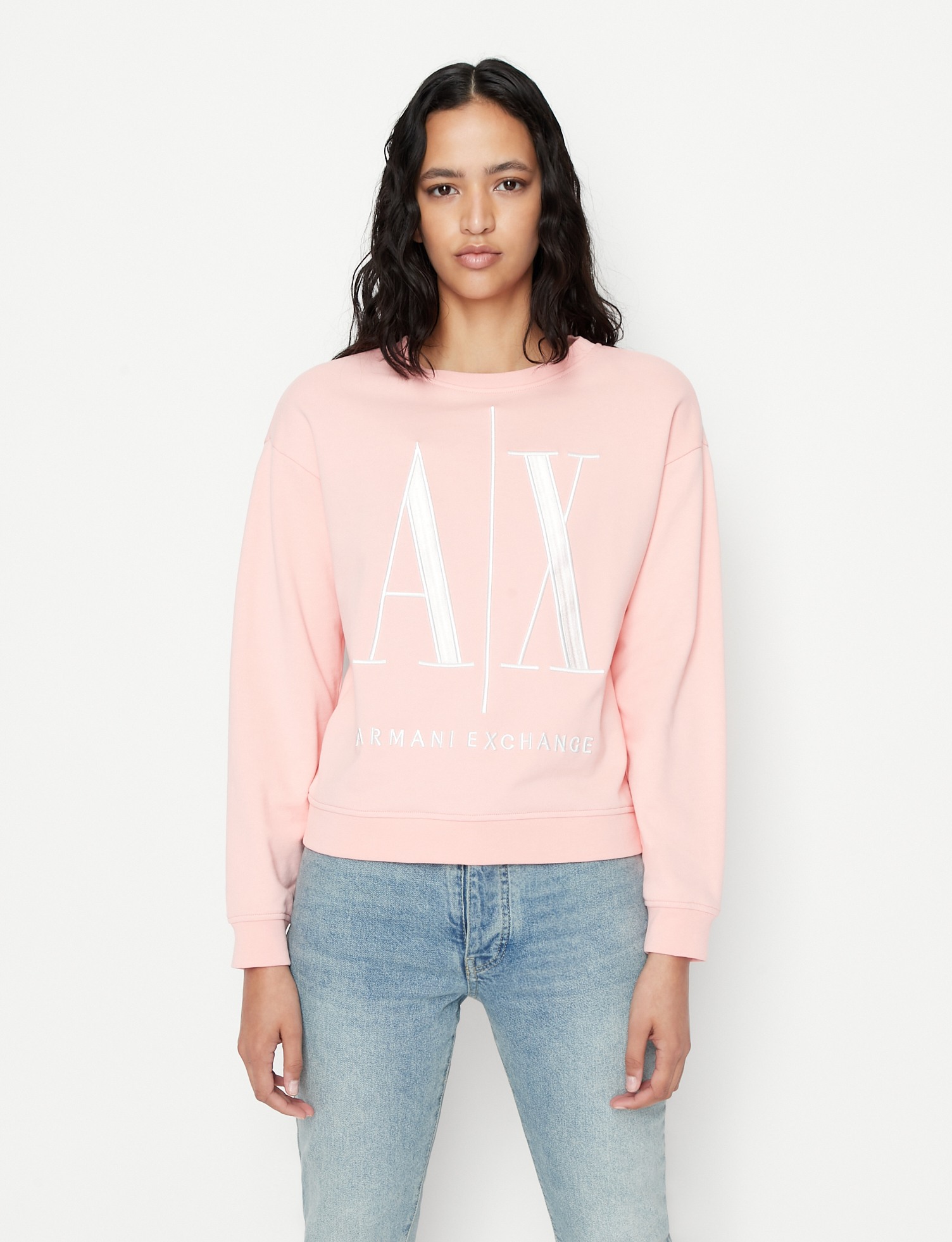 Embroidered Icon Logo Crew Neck Sweatshirt