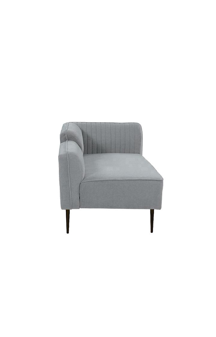neudot Diva RHS Sofa Chaise Lounger with Black Legs for Living Room|Bedroom|2 Person Sofa|Diwan|Premium Fabric | Solid Wood Frame|2 Seater (Colour : Misty Grey (DIY))