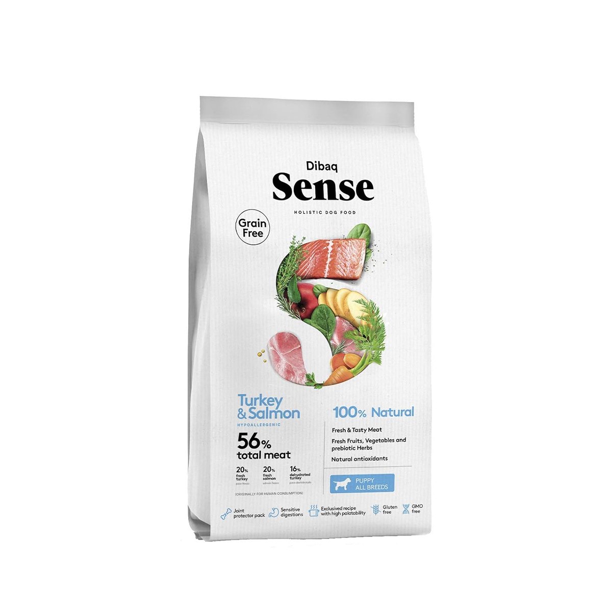 Dibaq Sense Salmon & Turkey Puppy Dry Dog Food - 12 Kg