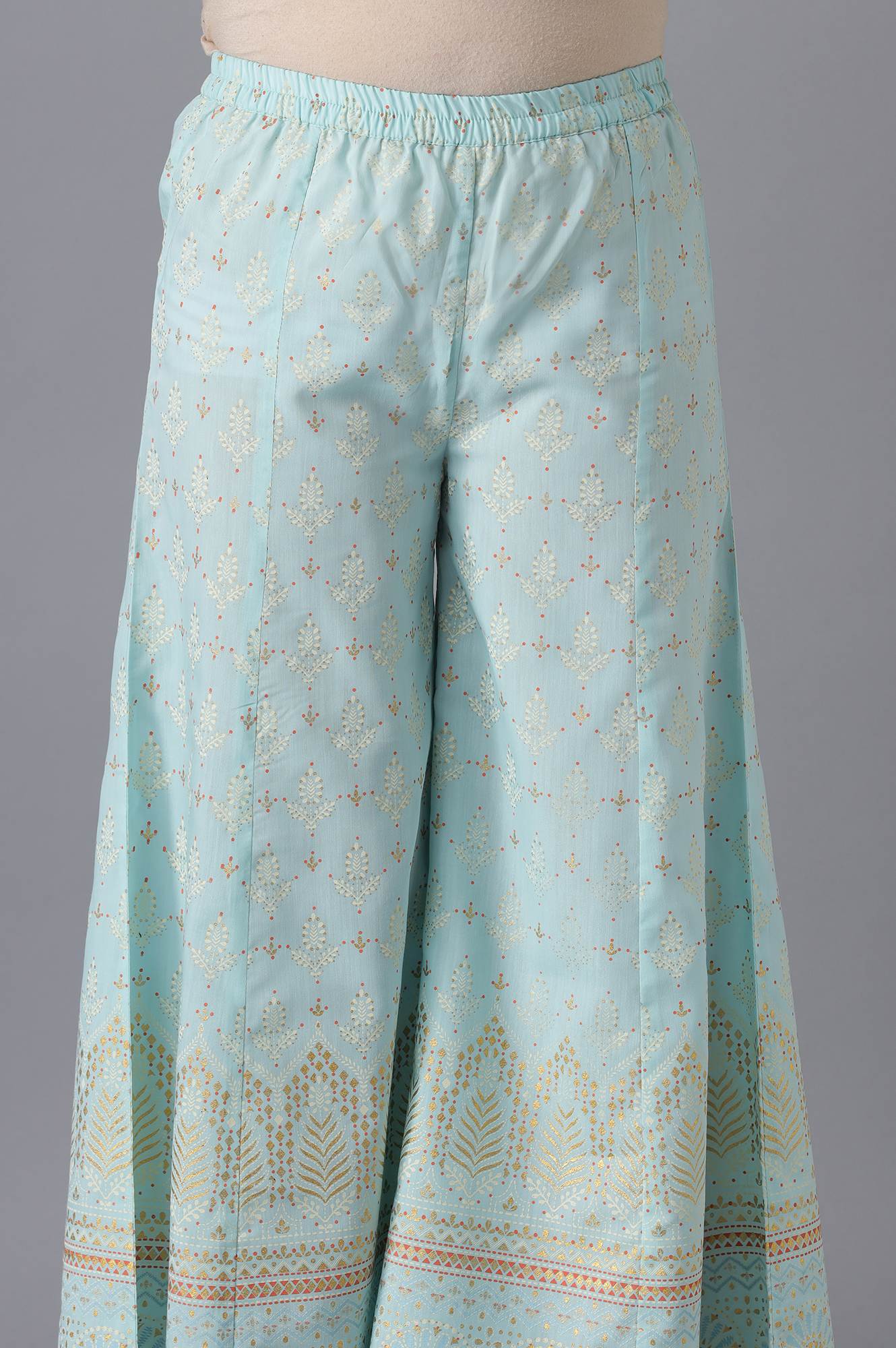 Blue Short Kurta and Palazzo Girls Set