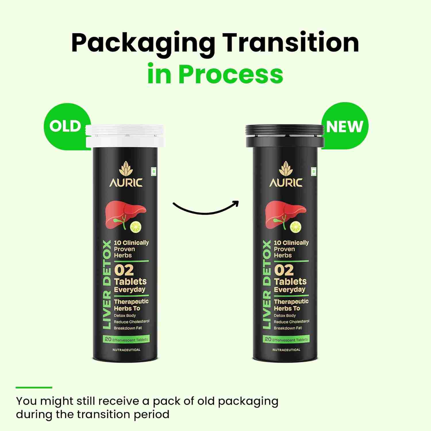 Auric Liver Detox Effervescent | 10 Super Ayurvedic Herbs with Milk Thistle | 80 Tab