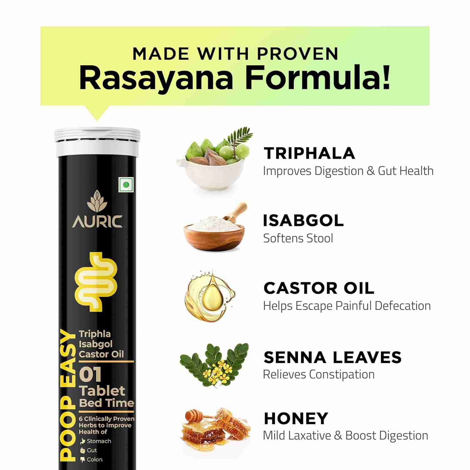 Auric Poop Easy Effervescent Tablet | 40 Tab