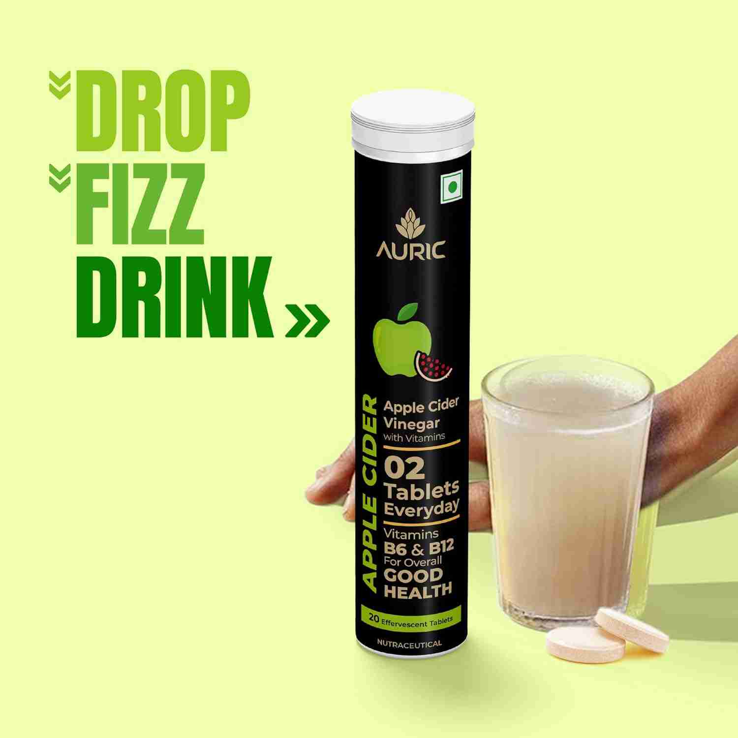 Auric Apple Cider Vinegar Vitamins|80 Acv Tab
