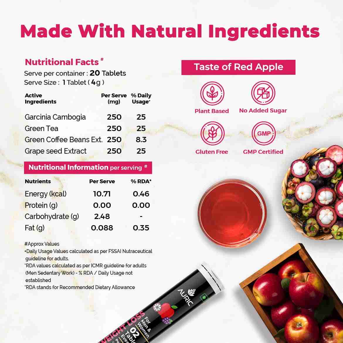 Auric Get Slim Effervescent | 80 Tab