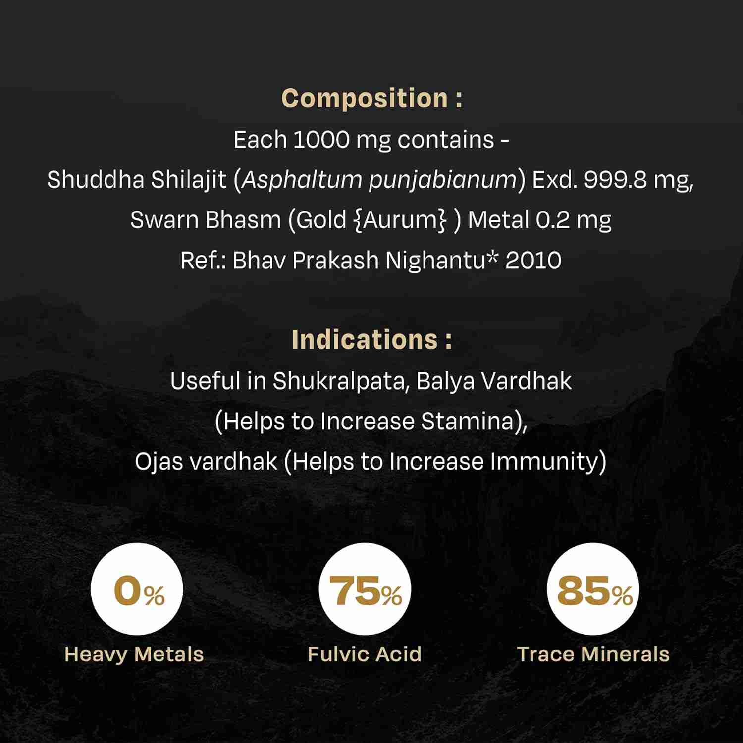 Auric Lab Certified High-Altitude Shilajit Gold Resin 20g | 75% Fulvic Acid + Humic Acid | 80+ Trace Minerals with Real Brass Spoon