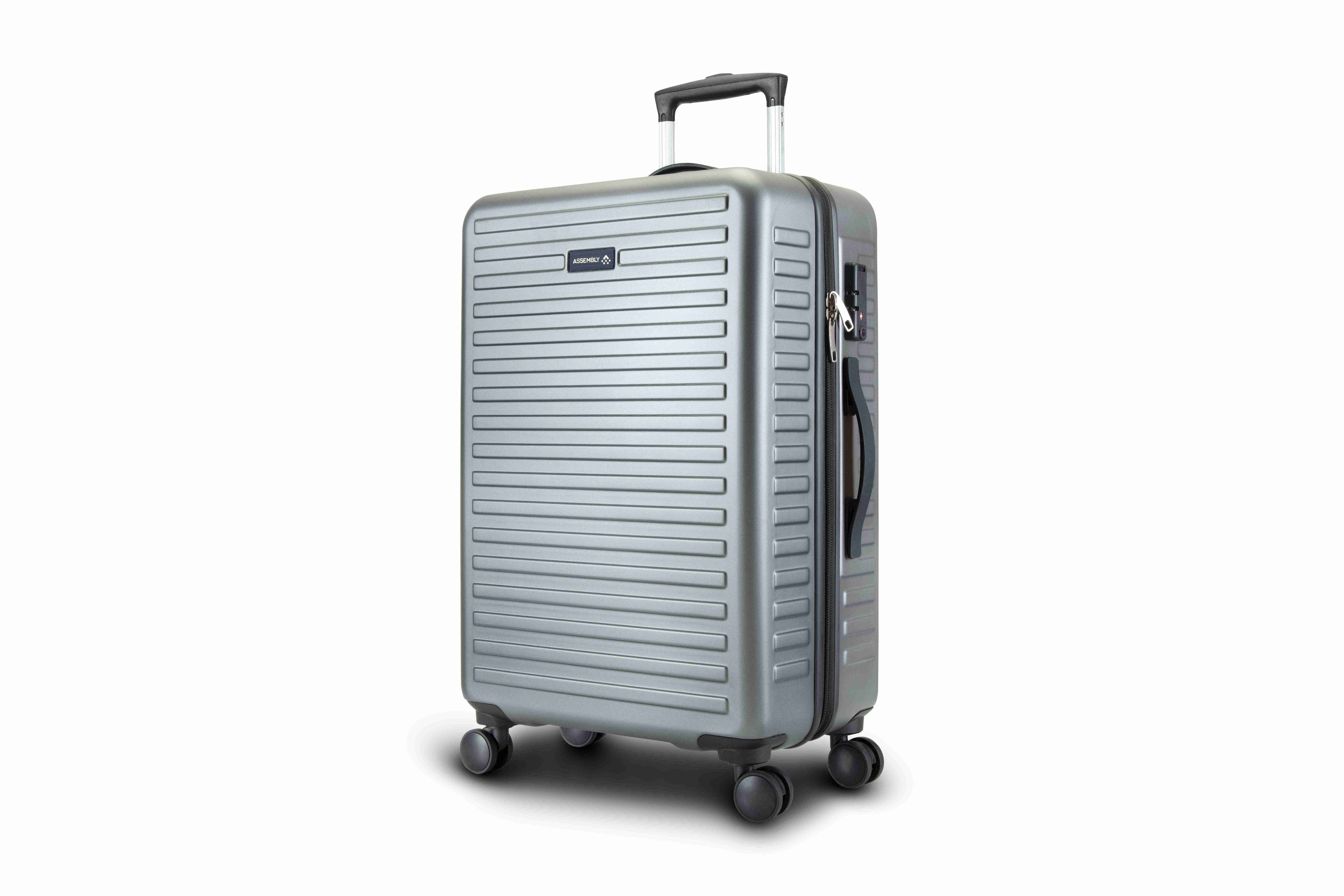 Large Check in Luggage Trolley Bag Free Packing Kit Grey