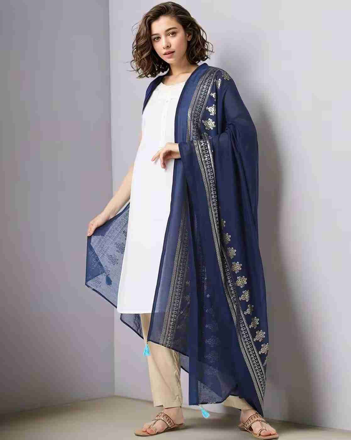 Women Printed Dupatta with Tassels