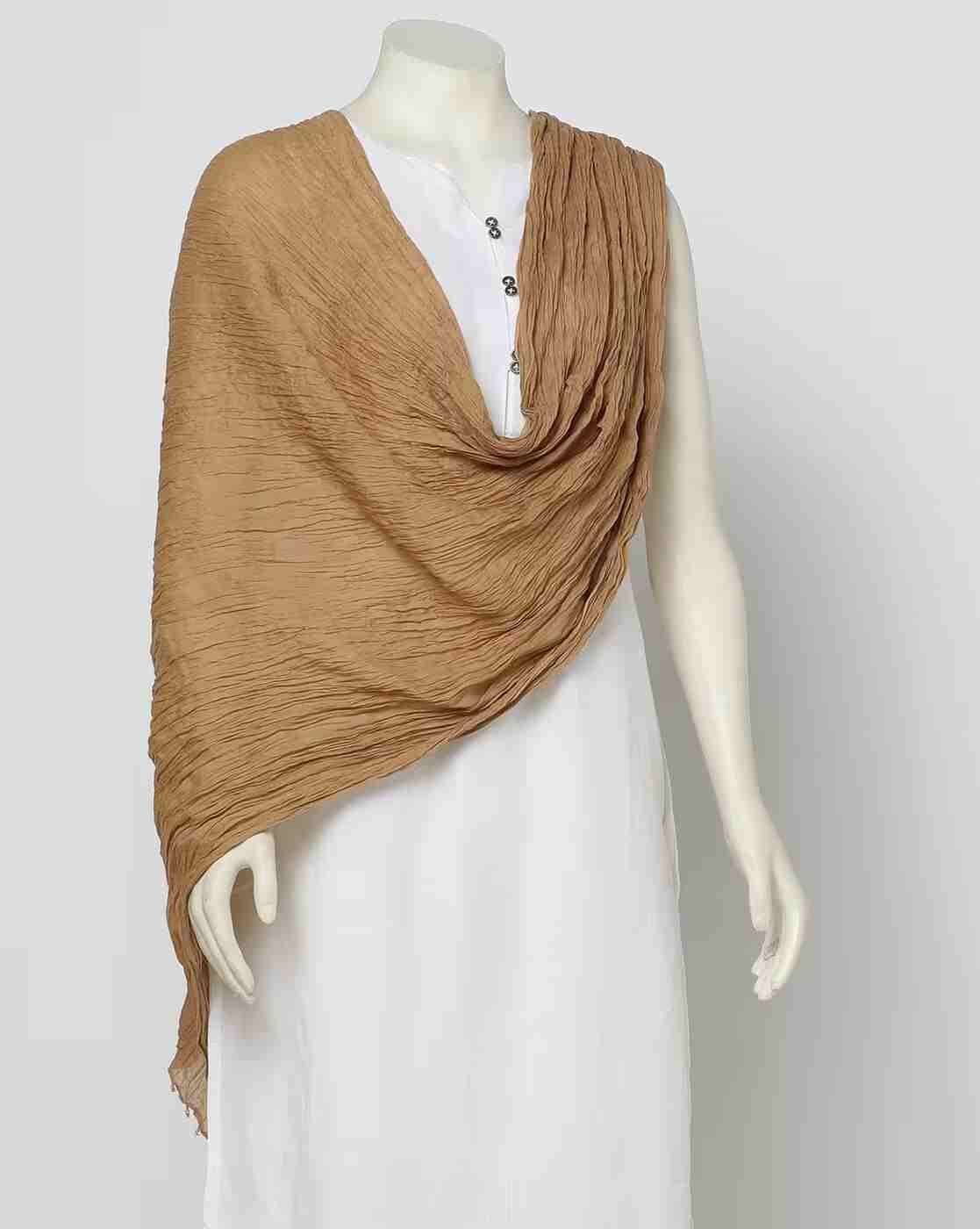 Crushed Dupatta with Beaded Tassels