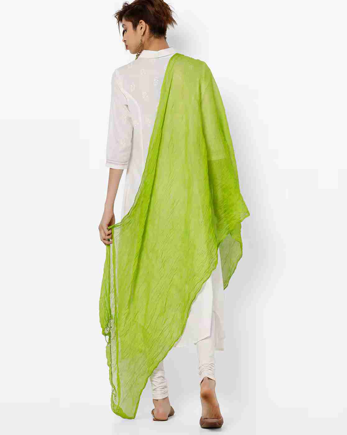 AVAASA MIX N' MATCH | Crushed Dupatta with Embellished Border|1