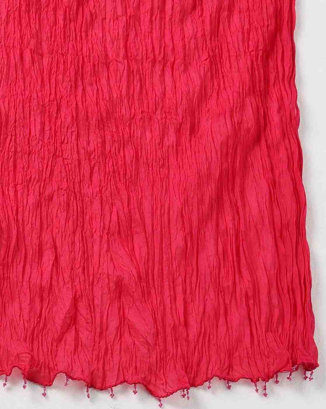 AVAASA MIX N' MATCH | Crushed Dupatta with Beaded Tassels|1