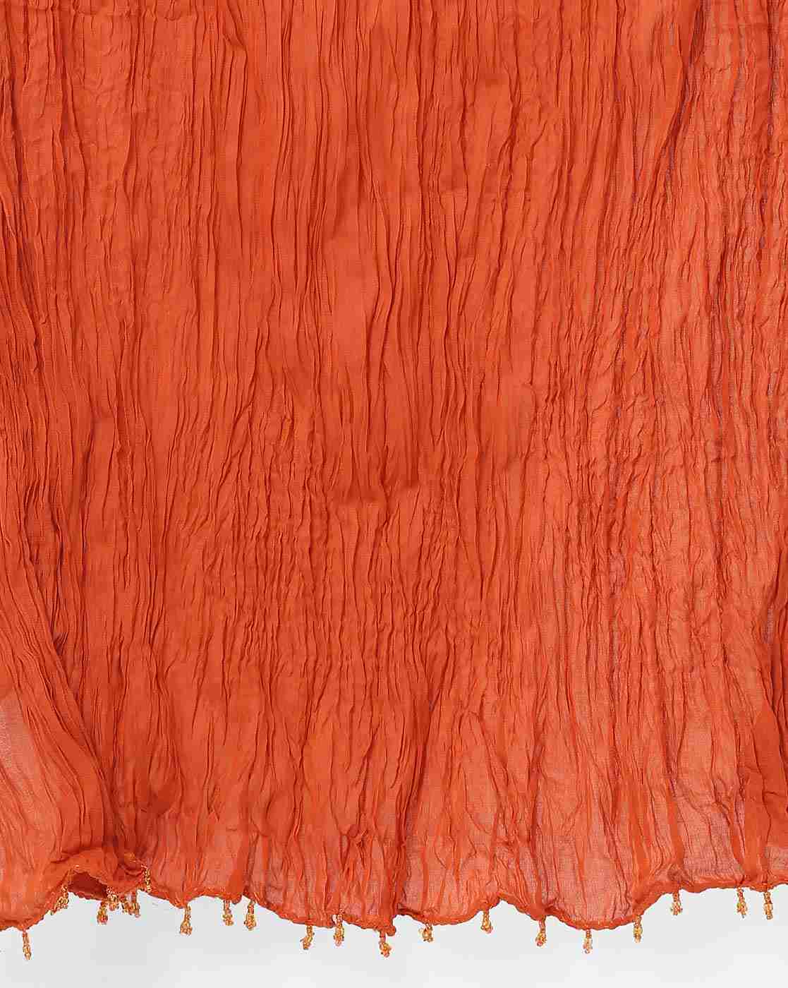 AVAASA MIX N' MATCH | Crushed Dupatta with Beaded Tassels|1