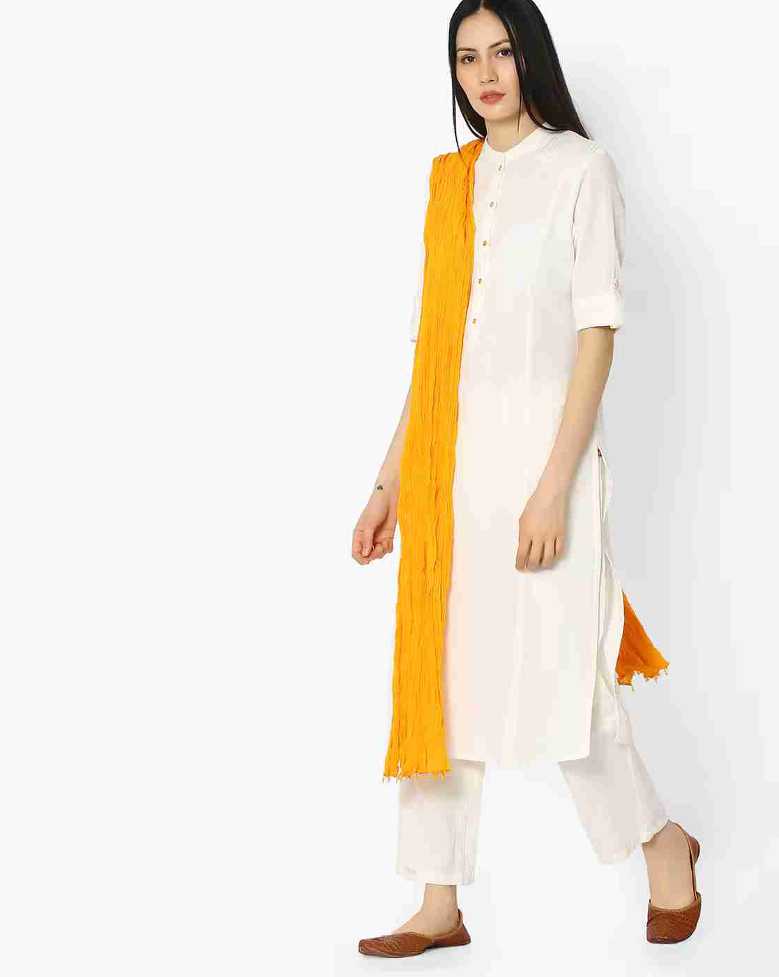 Crushed Dupatta with Beaded Tassels