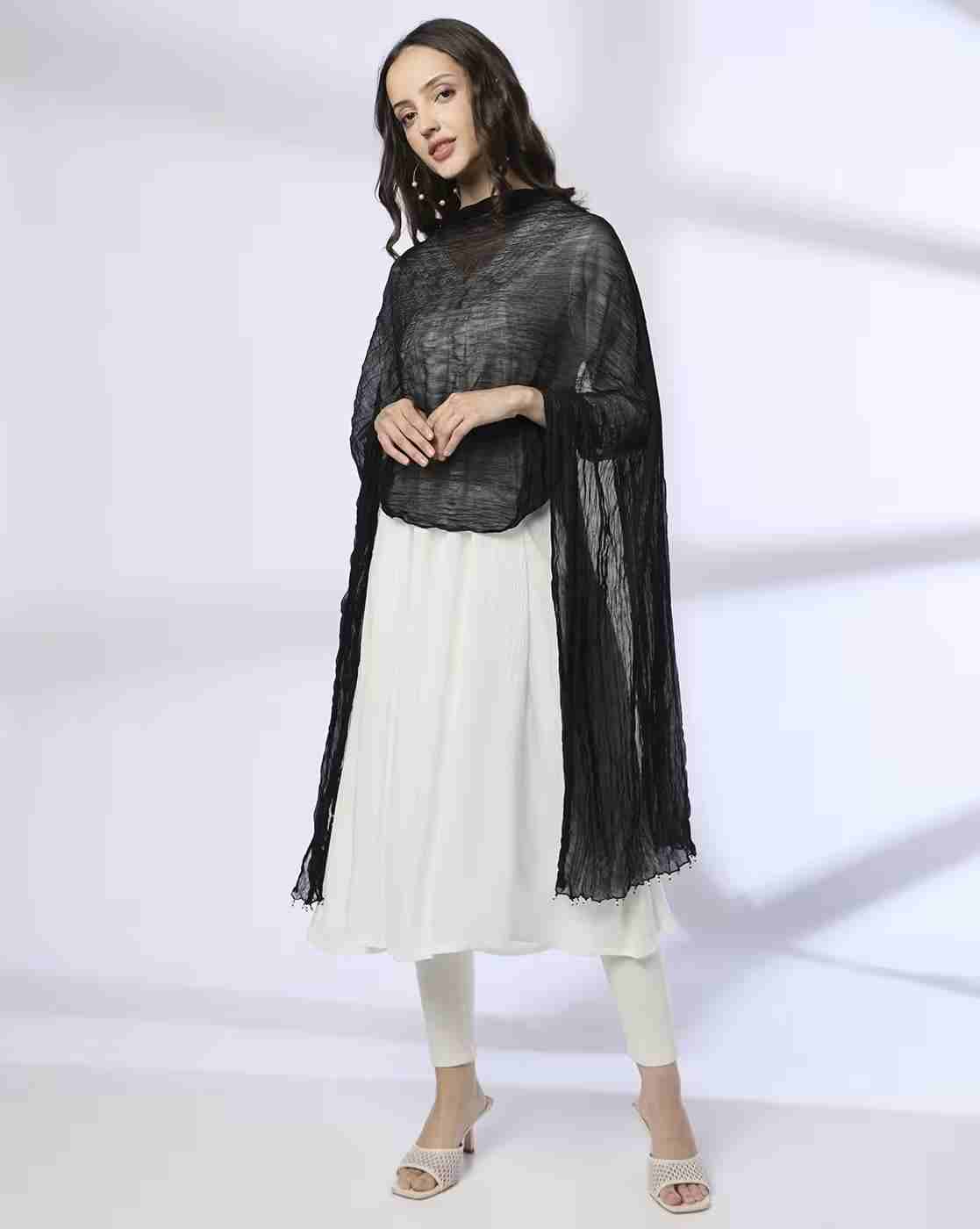 Crushed Dupatta with Beaded Hems
